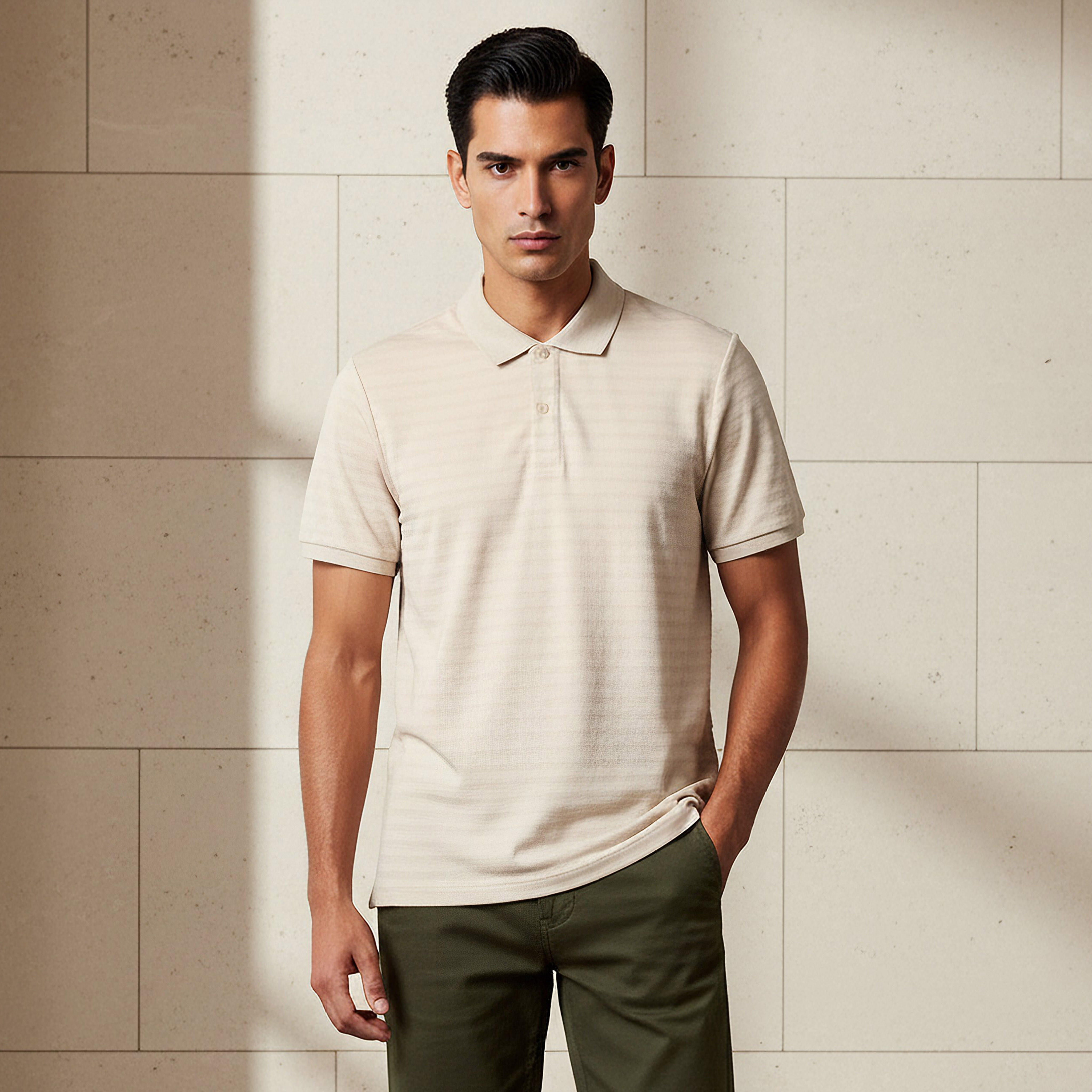 Men Short Sleeves Textured Polo T-shirt-men-clothing-tshirtsandpolos-polos-image-1