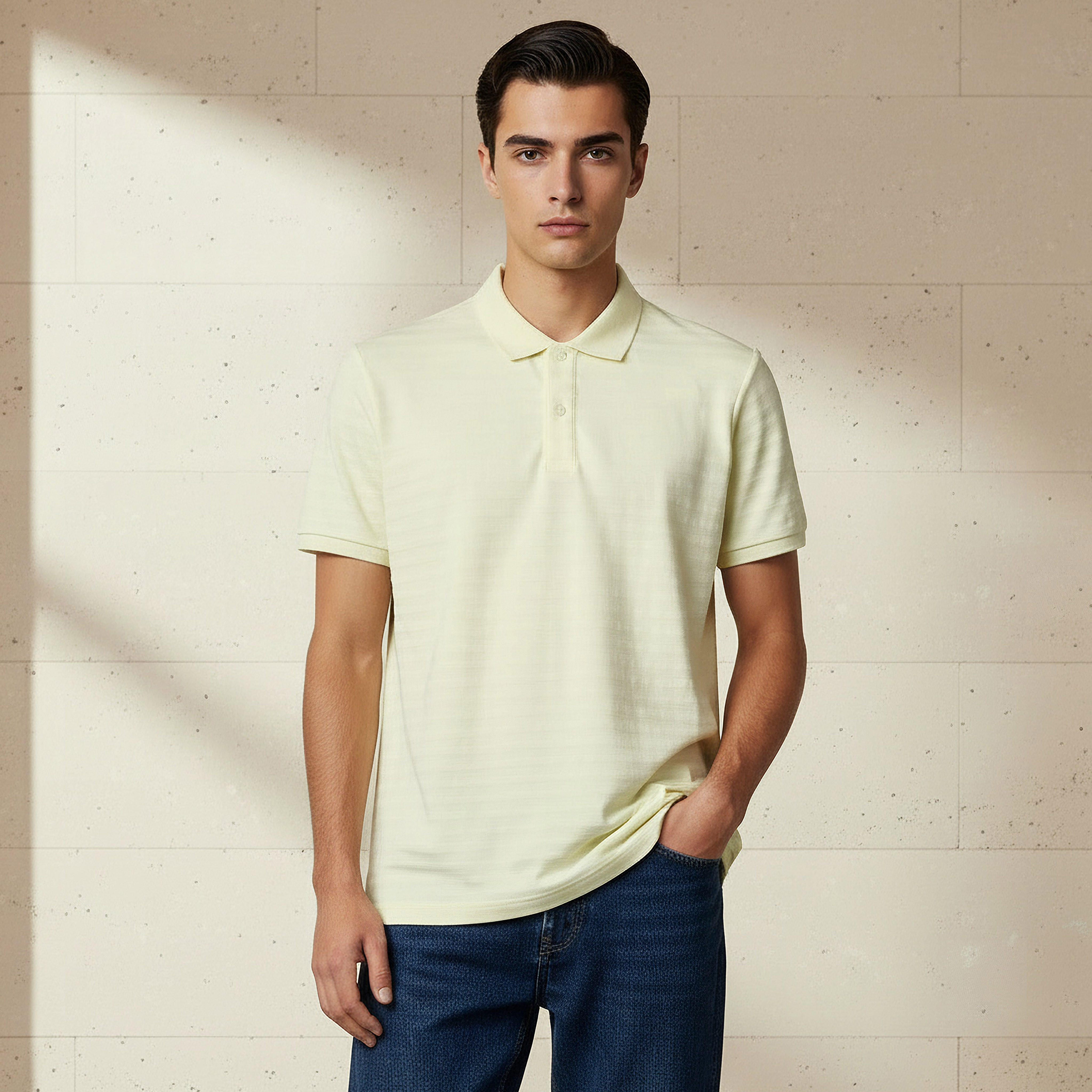 Men Short Sleeves Textured Polo T-shirt-men-clothing-tshirtsandpolos-polos-image-1