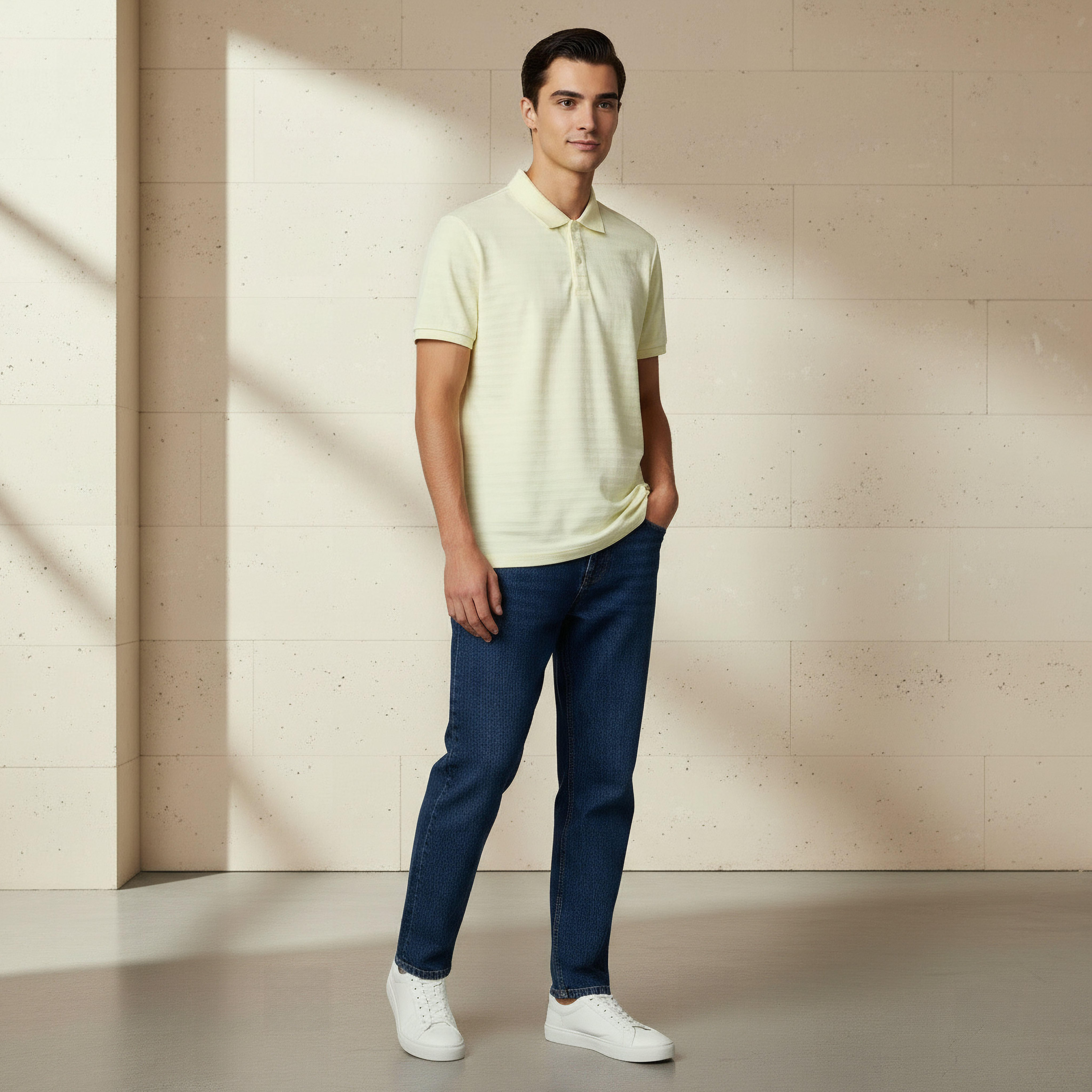 Men Short Sleeves Textured Polo T-shirt-men-clothing-tshirtsandpolos-polos-image-2