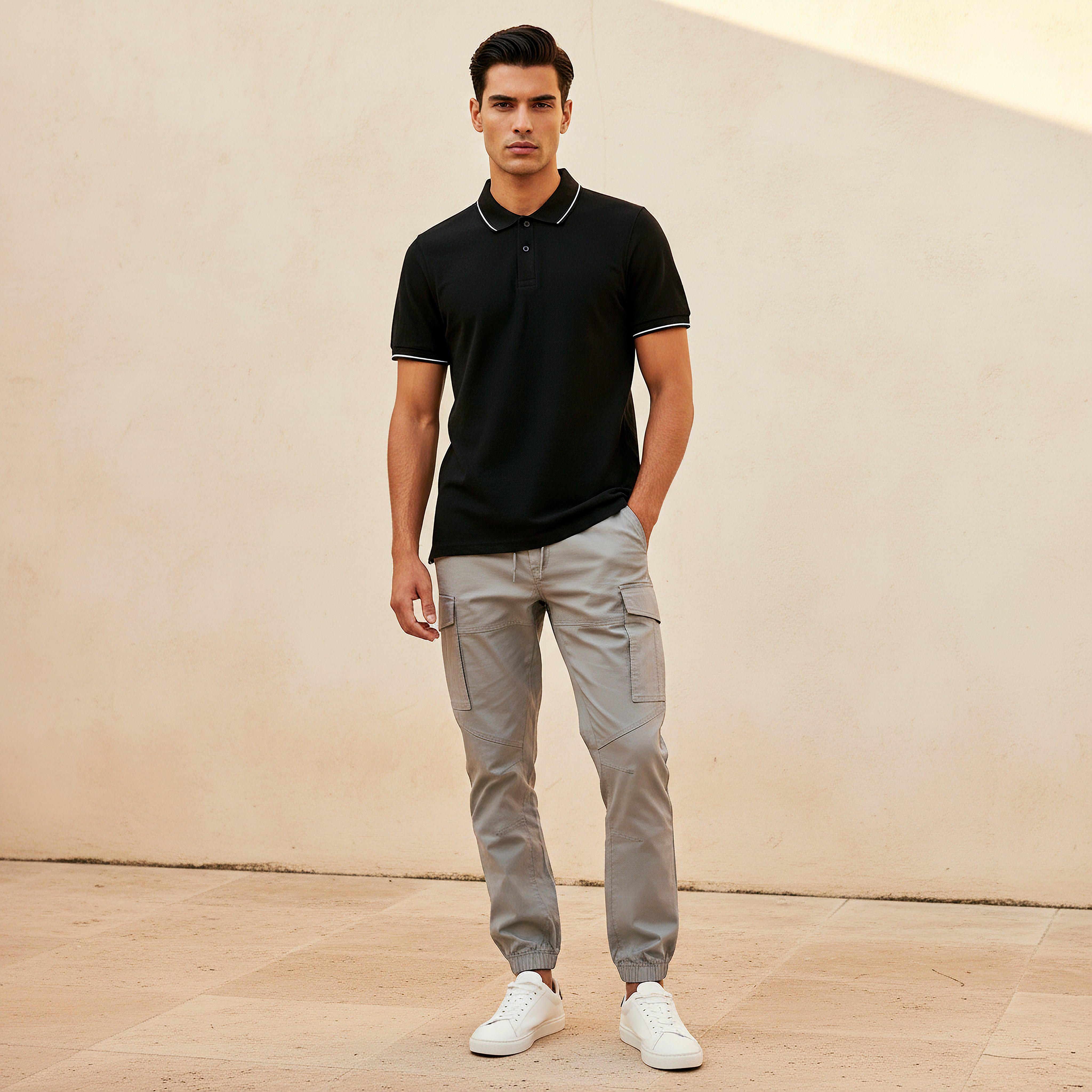 Men Short Sleeves Tipping Detail Polo T-shirt-men-clothing-tshirtsandpolos-polos-image-2