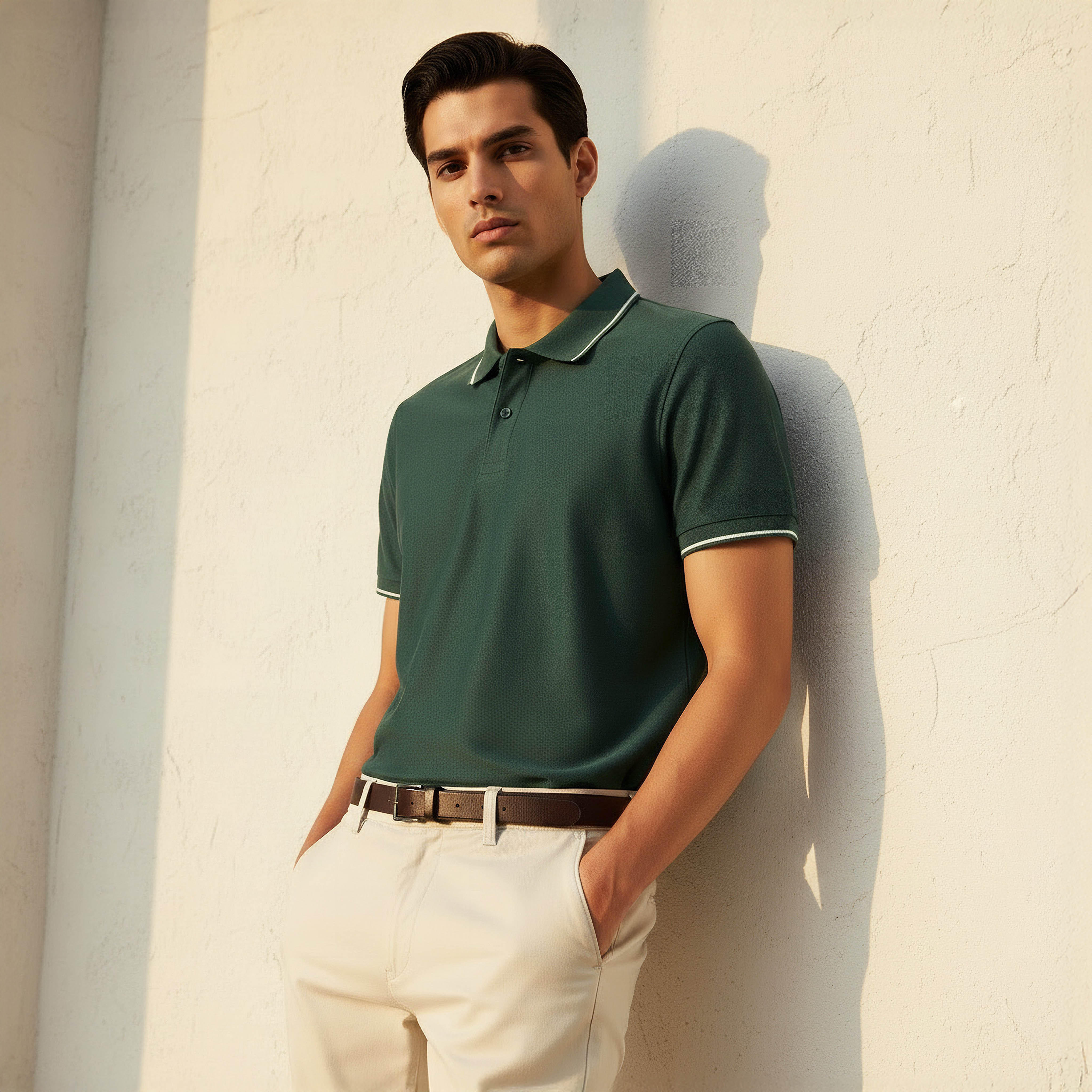 Men Short Sleeves Tipping Detail Polo T-shirt-men-clothing-tshirtsandpolos-polos-image-1