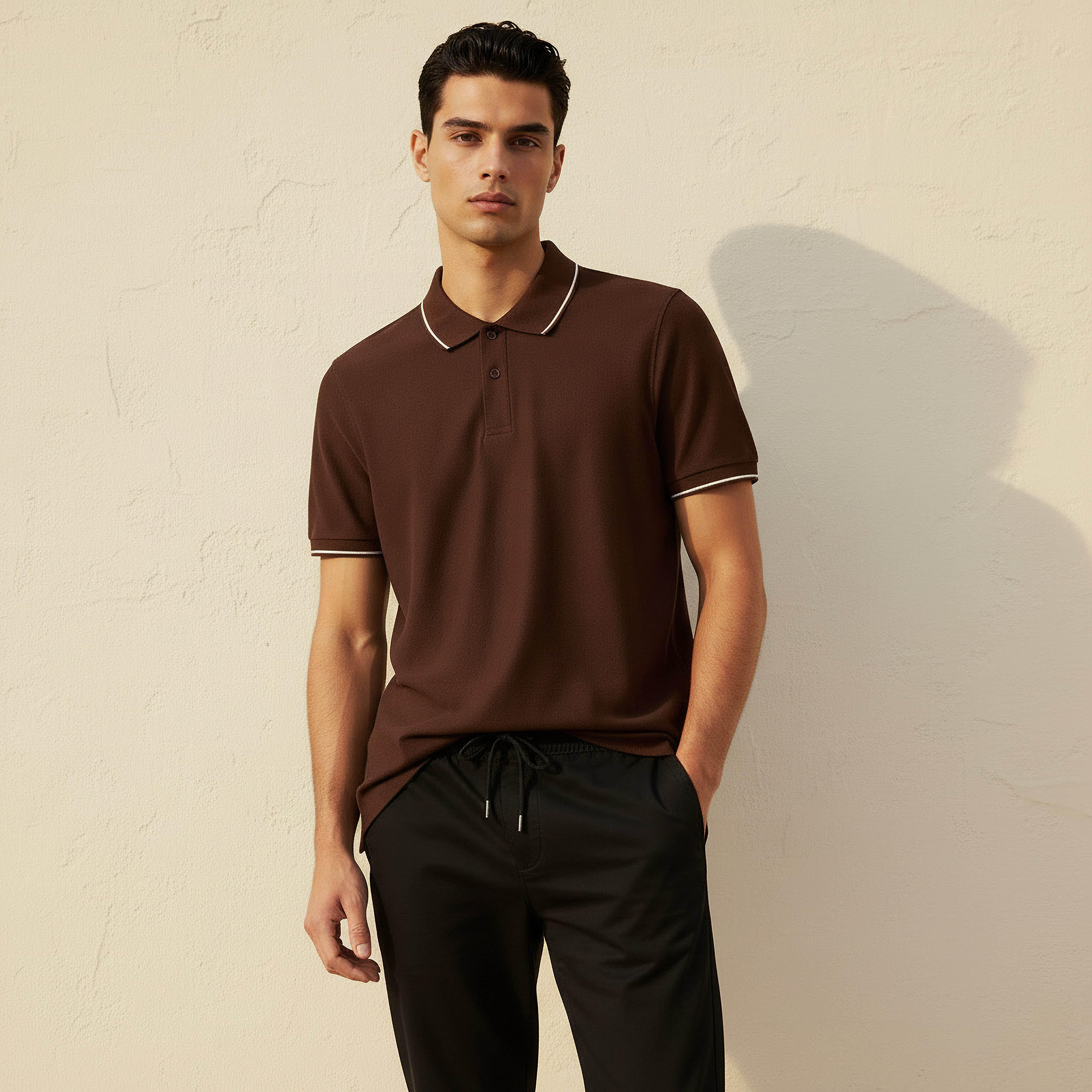 Men Short Sleeves Tipping Detail Polo T-shirt-men-clothing-tshirtsandpolos-polos-image-1