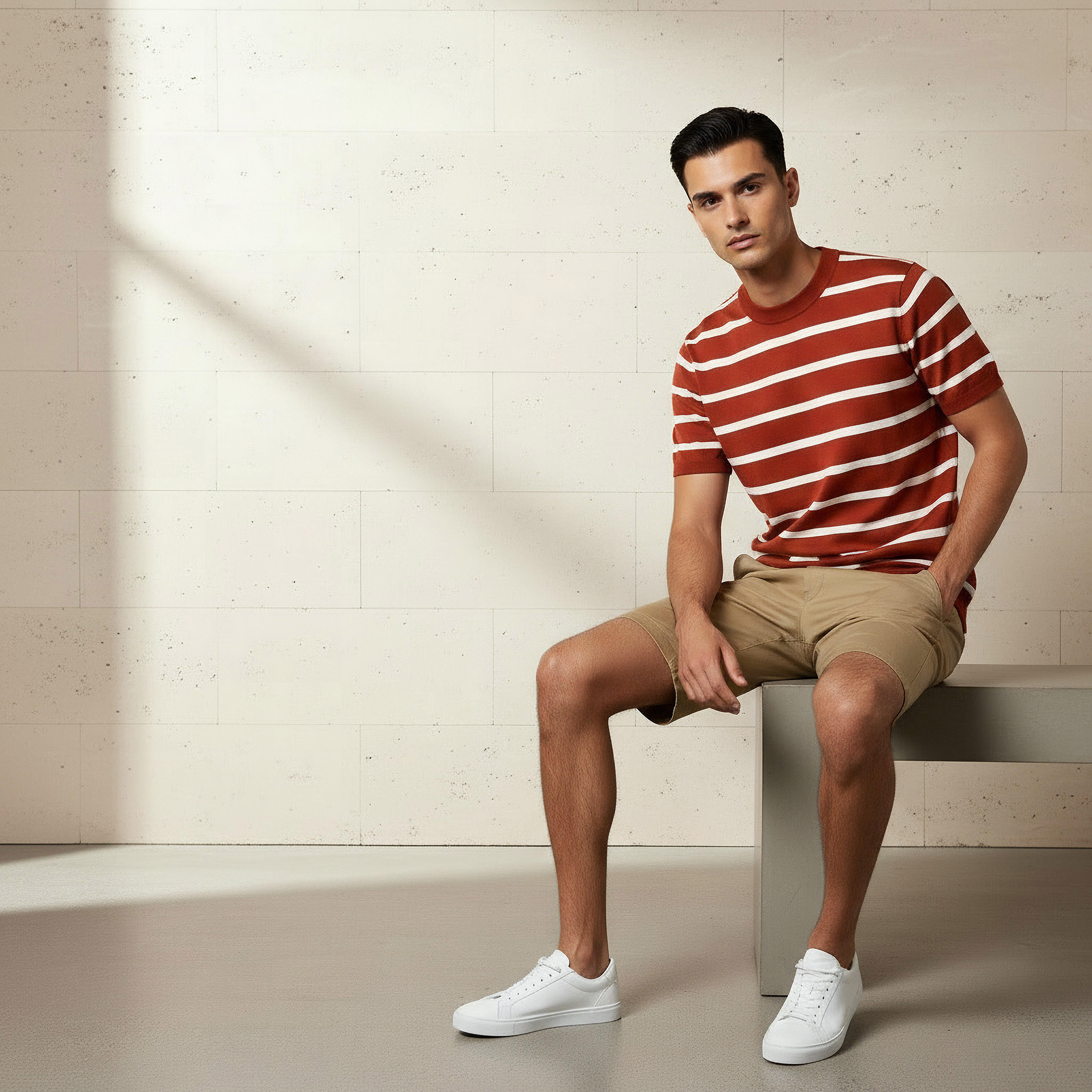 Men Regular Fit Crew Neck Short Sleeves Striped T-shirt-men-clothing-tshirtsandpolos-tshirts-image-2