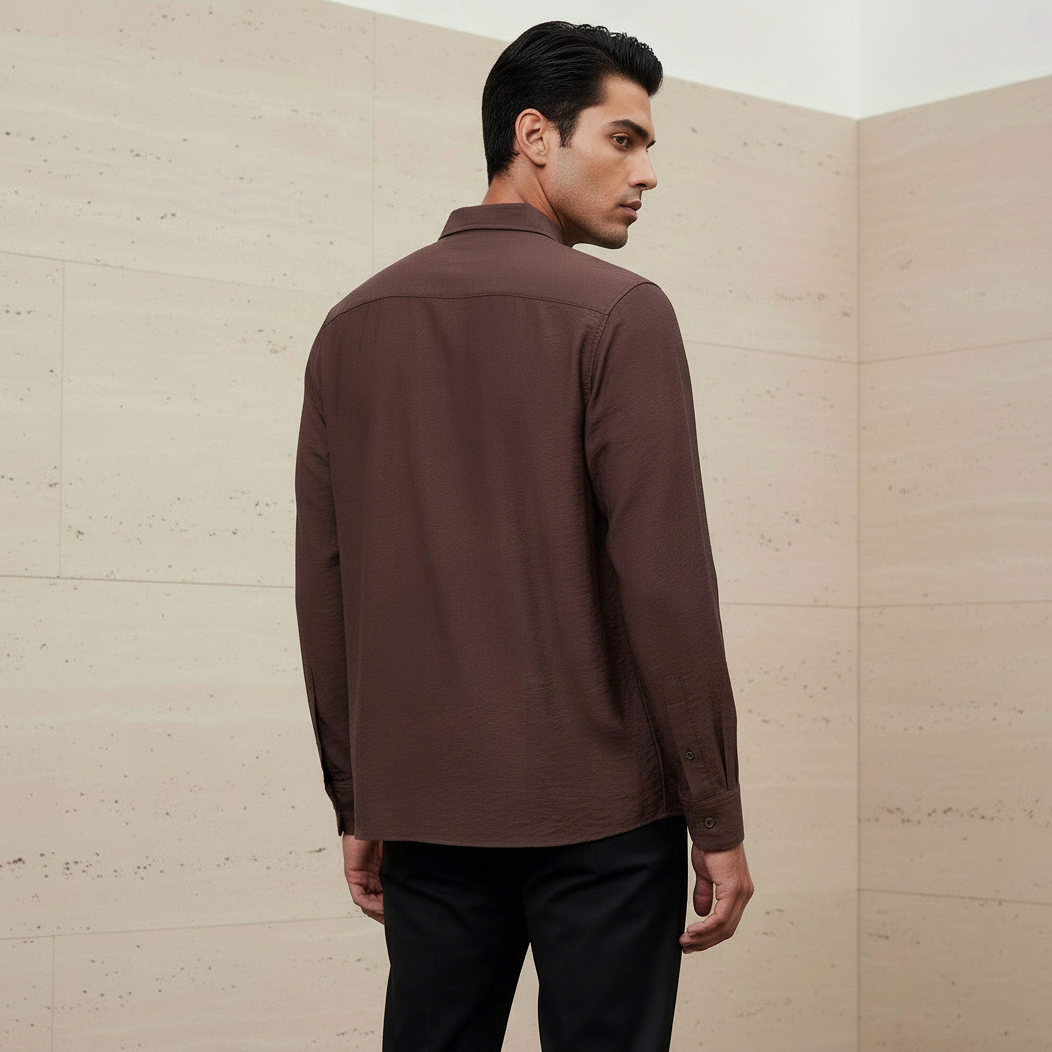 Men Regular Fit Collared Long Sleeve Shirt-men-clothing-shirts-image-3