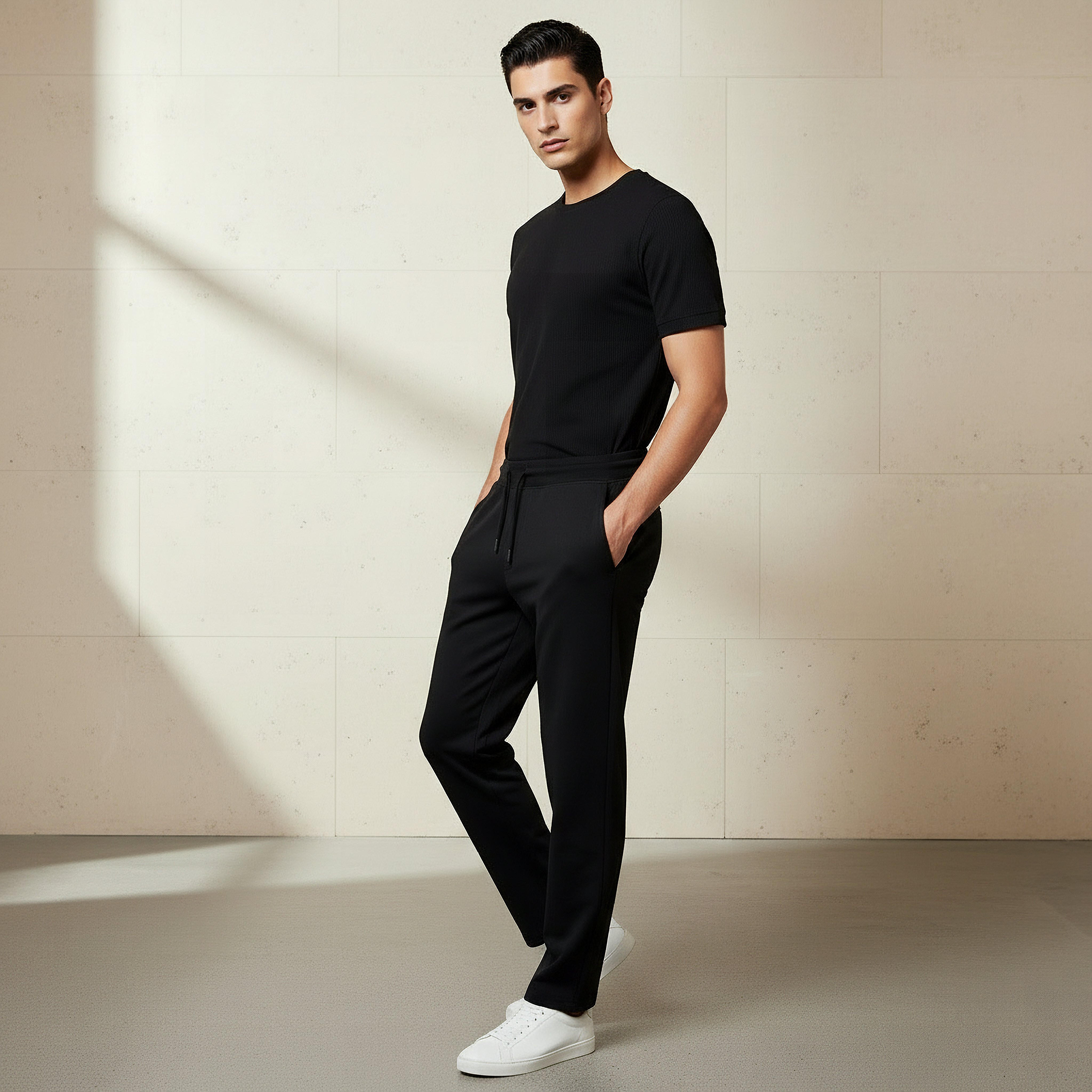 Men Regular Fit Joggers with Pockets-men-clothing-bottoms-joggers-image-2