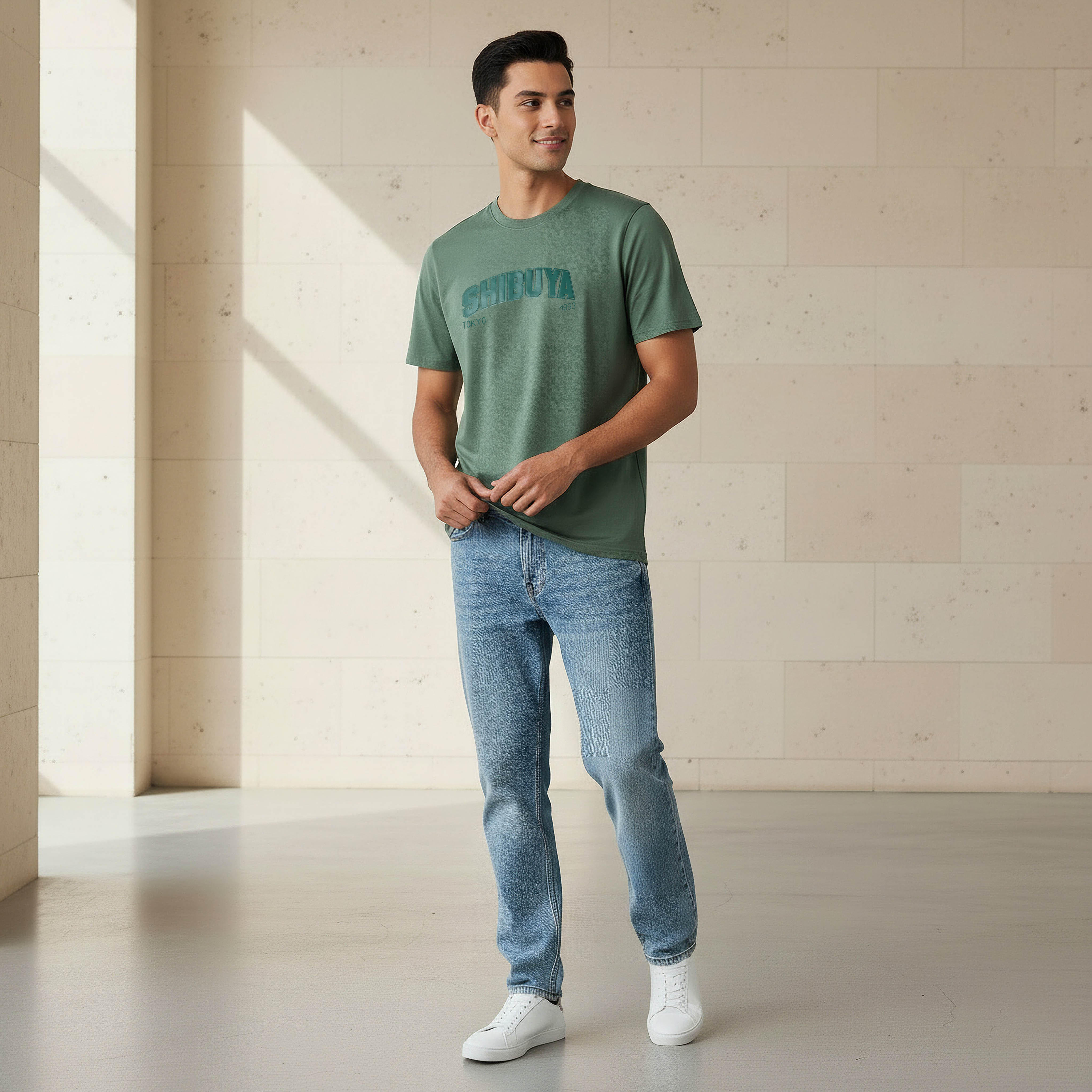 Men Slim Fit Crew Neck Short Sleeves Shibuya Tokyo Print T-shirt-men-clothing-tshirtsandpolos-tshirts-image-3