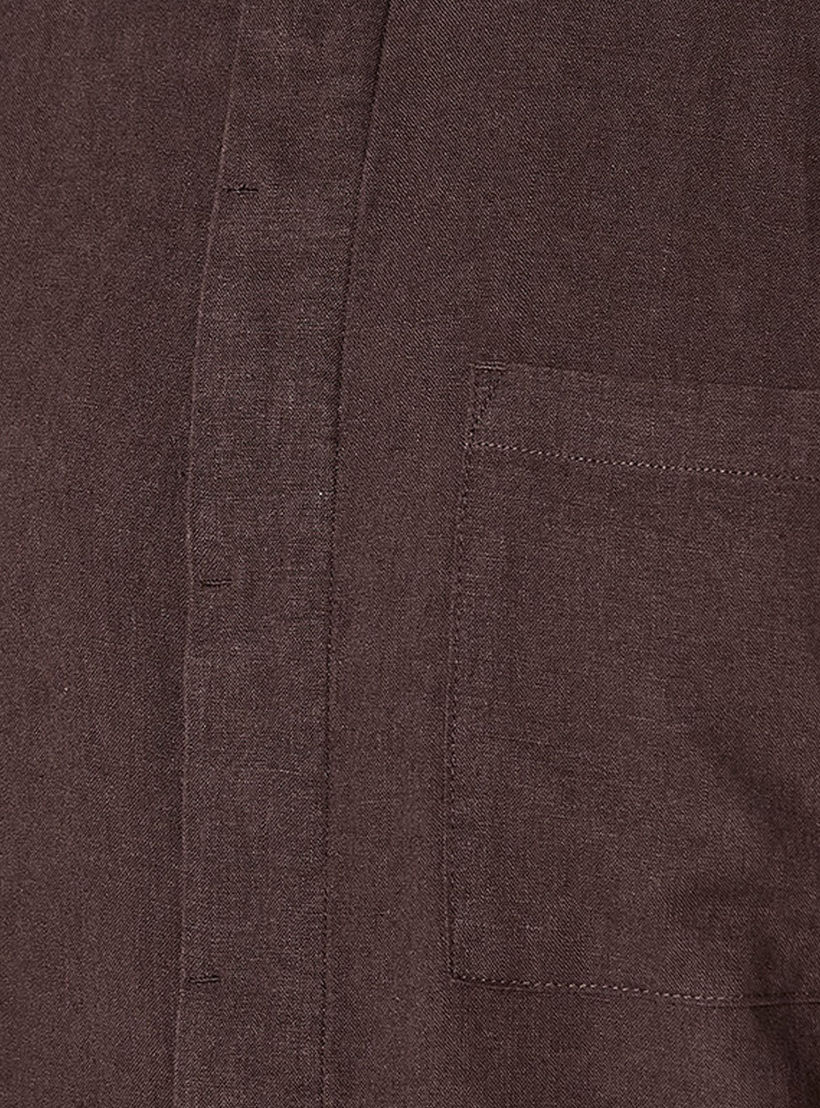 قميص من مزيج الكتان بقصّة عادية وياقة عادية للرجال-men-clothing-shirts-image-2
