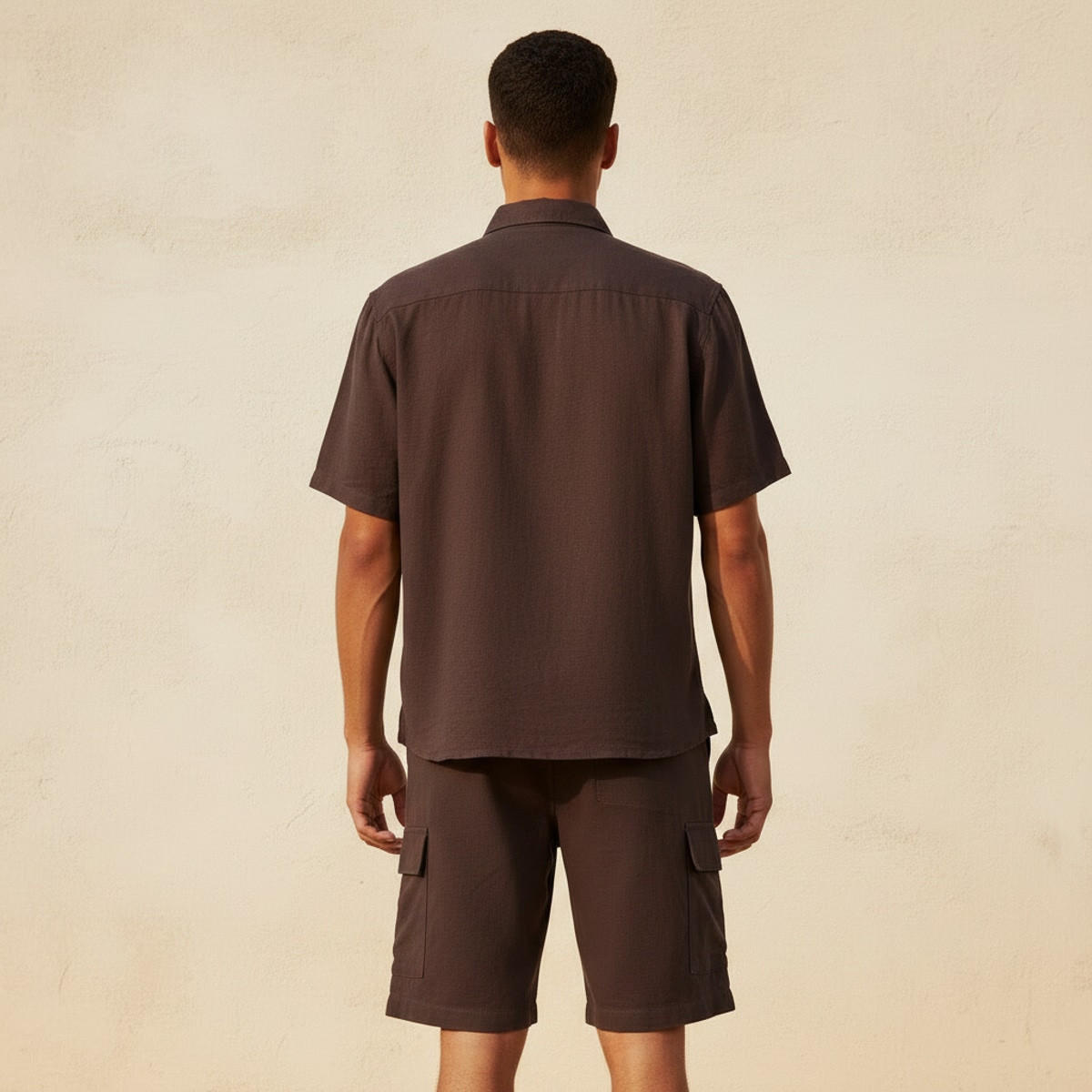 قميص من مزيج الكتان بقصّة عادية وياقة عادية للرجال-men-clothing-shirts-image-4