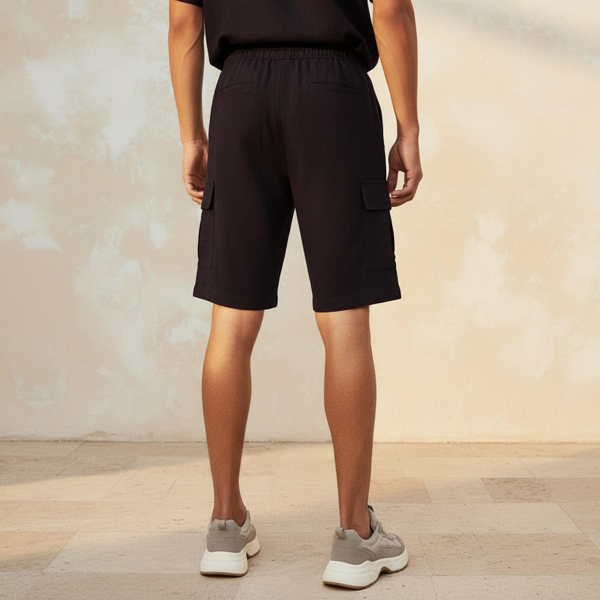 شورت كارجو من مزيج الكتان بقصّة عادية للرجال-men-clothing-bottoms-shorts-image-4