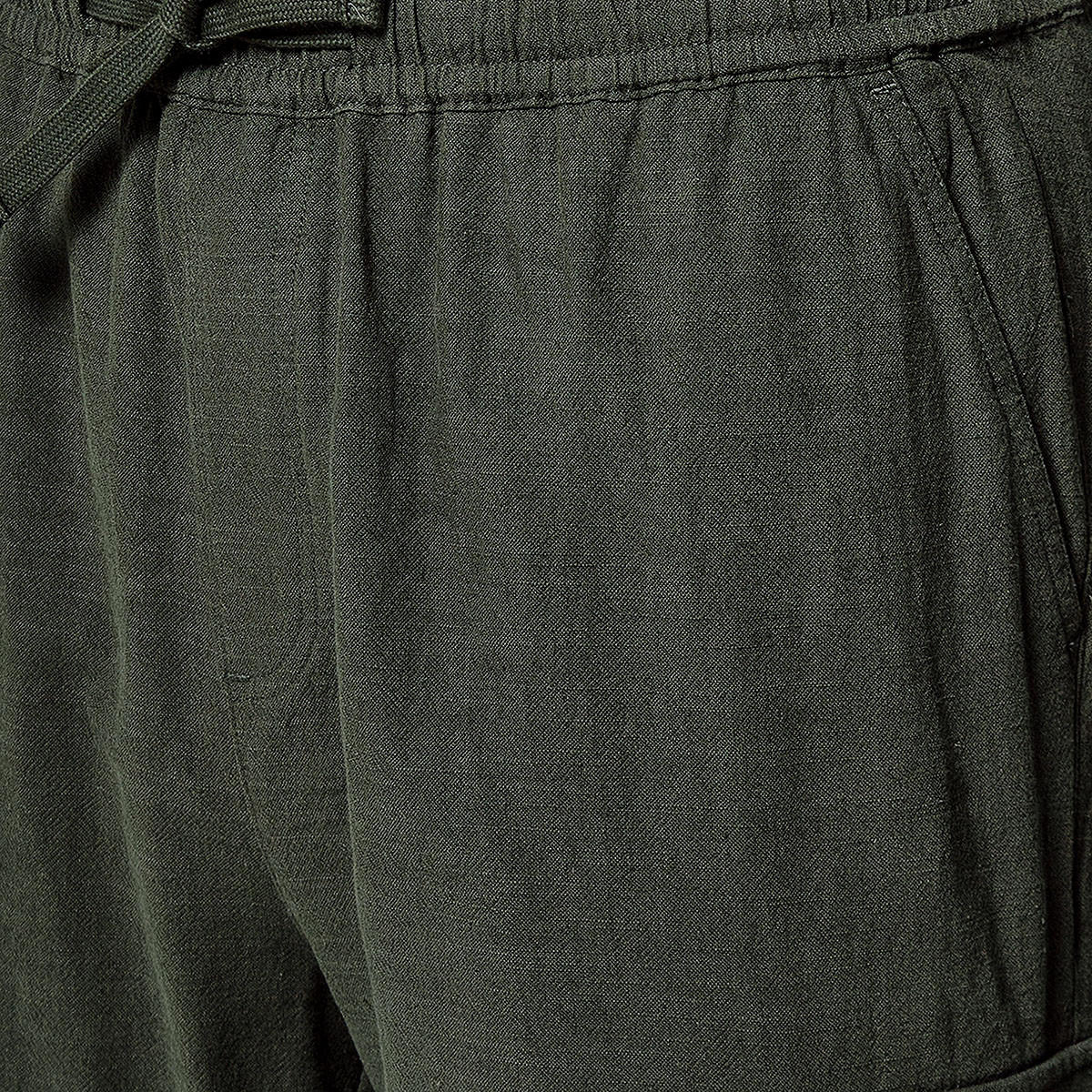 Men Regular Fit Linen Blend Cargo Shorts-men-clothing-bottoms-shorts-image-2