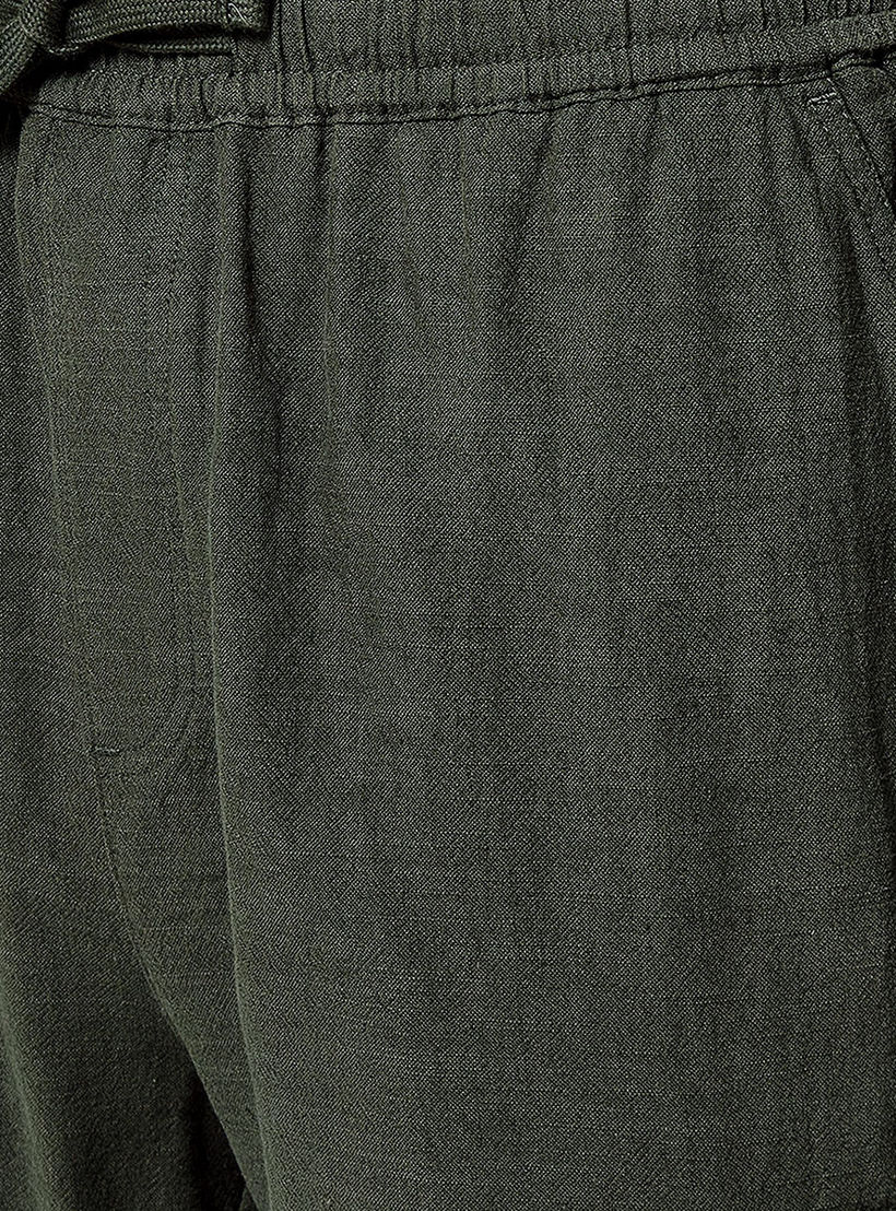 Men Regular Fit Linen Blend Cargo Shorts-men-clothing-bottoms-shorts-image-2