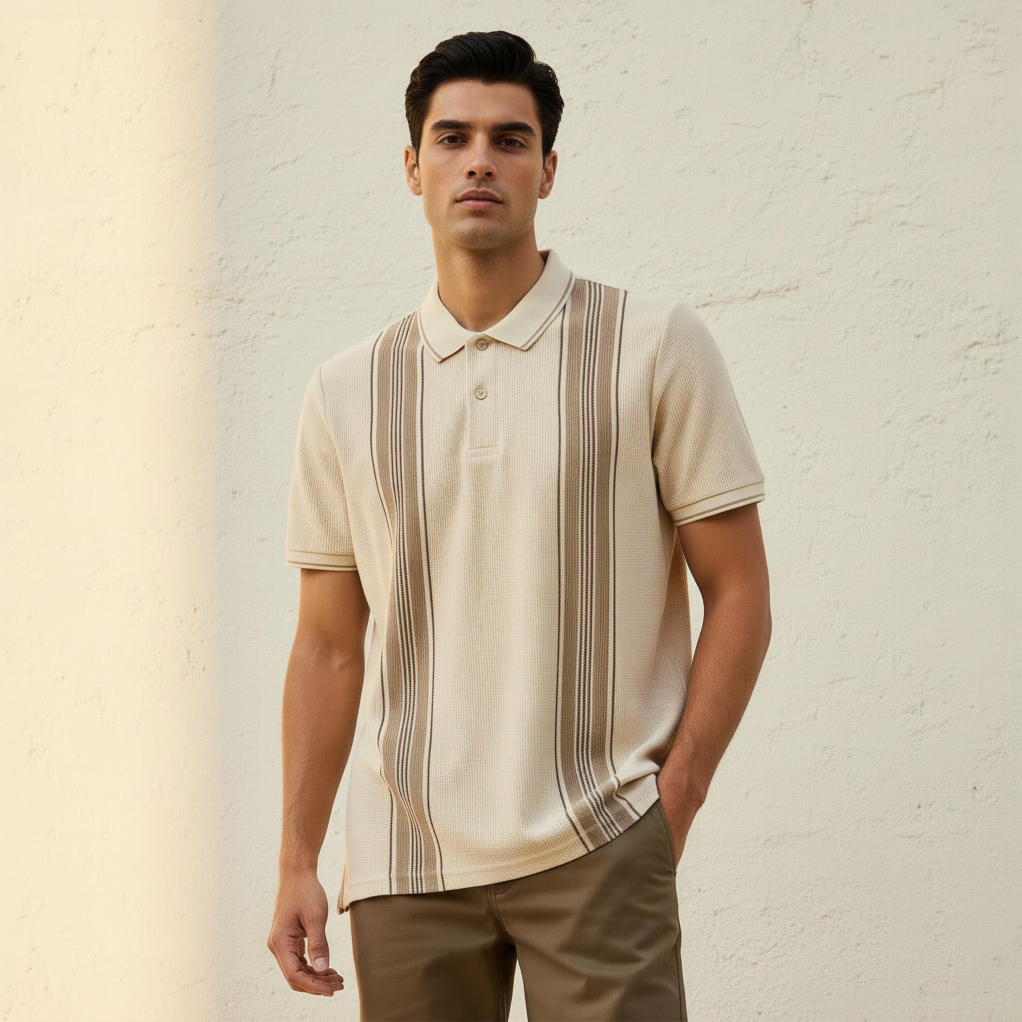 تيشيرت بولو أوتومان رجالي مخطط بأكمام قصيرة-men-clothing-tshirtsandpolos-polos-image-1