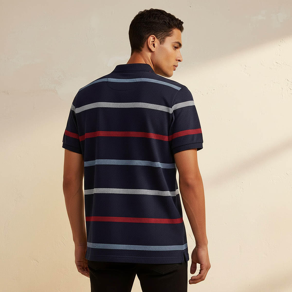 تيشيرت بولو مقلم بأكمام قصيرة من أساسيات سبلاش-men-clothing-tshirtsandpolos-polos-image-4