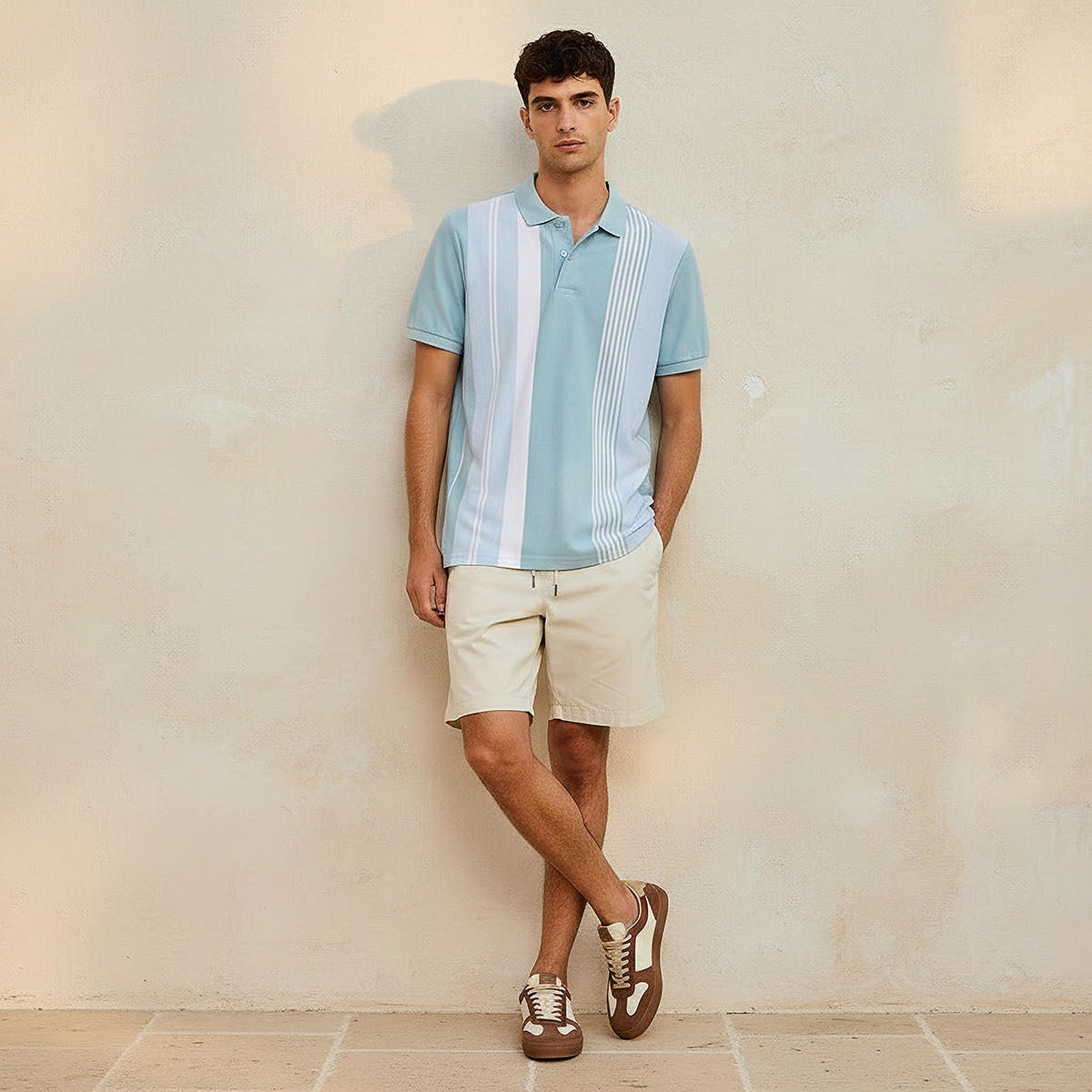 Men Short Sleeves Striped Pique Polo T-shirt-men-clothing-tshirtsandpolos-polos-image-3