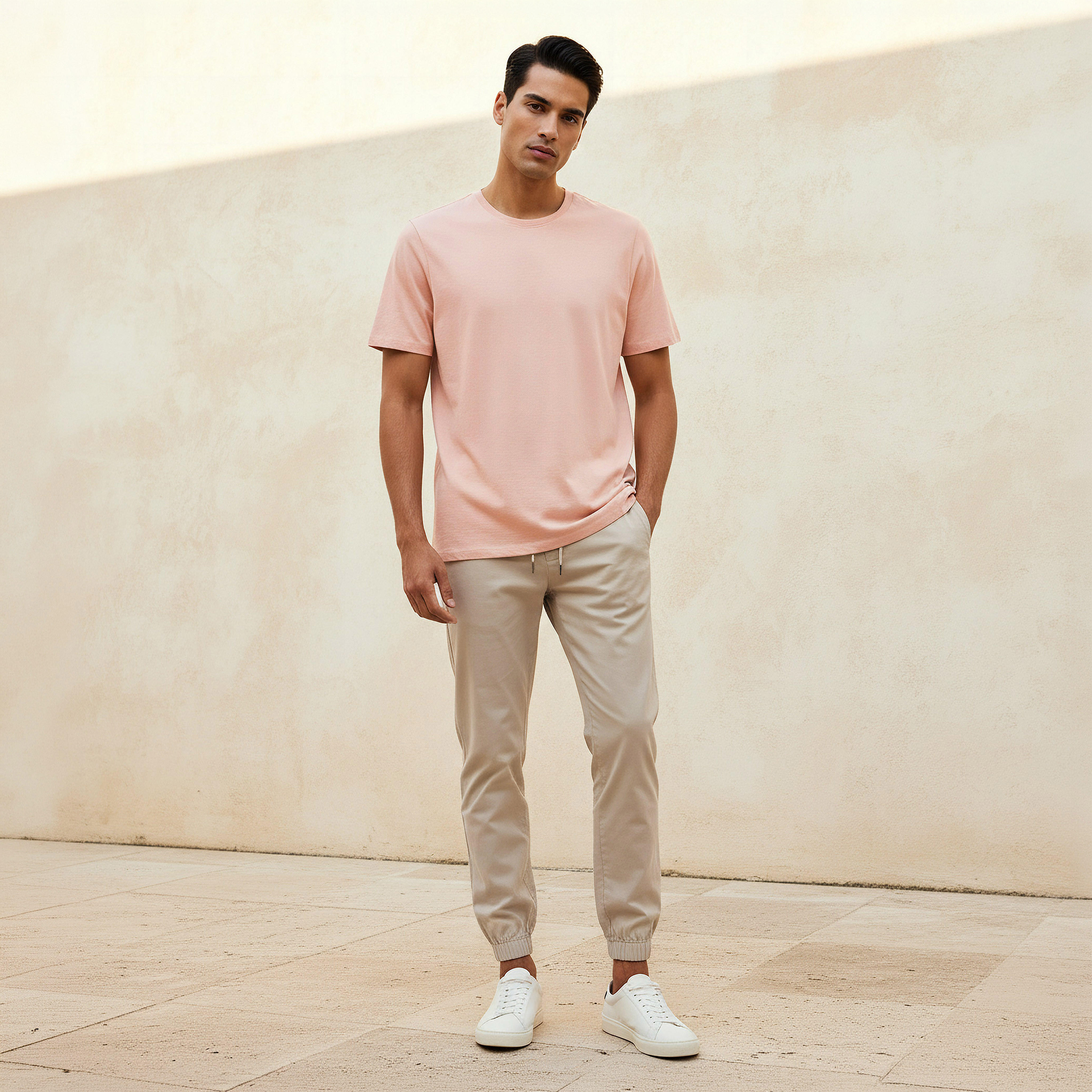 تيشيرت بياقة ضيقة وأكمام قصيرة للرجال-men-clothing-tshirtsandpolos-tshirts-image-3