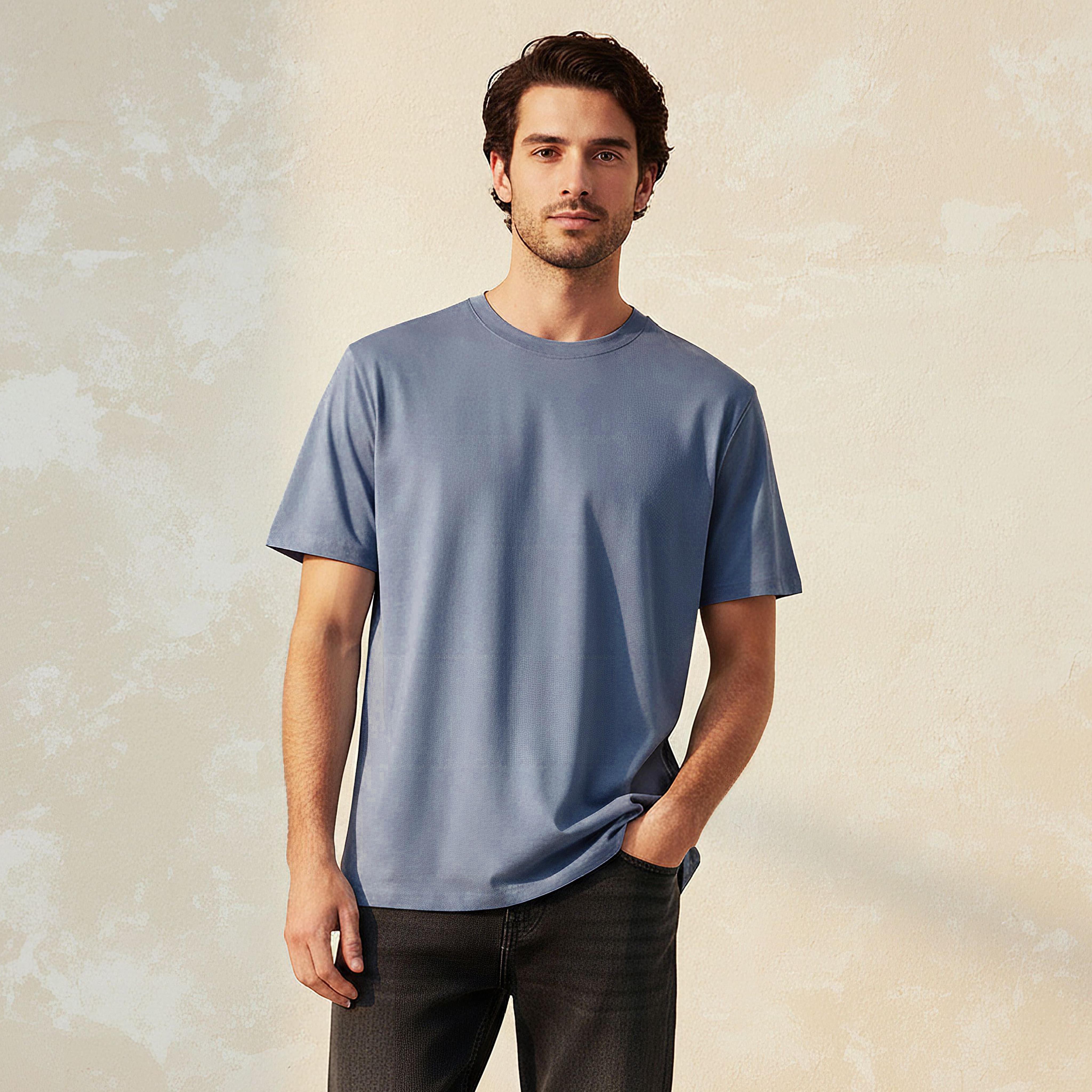 Men Relaxed Fit Crew Neck Short Sleeves Jersey T-shirt-men-clothing-tshirtsandpolos-tshirts-image-1