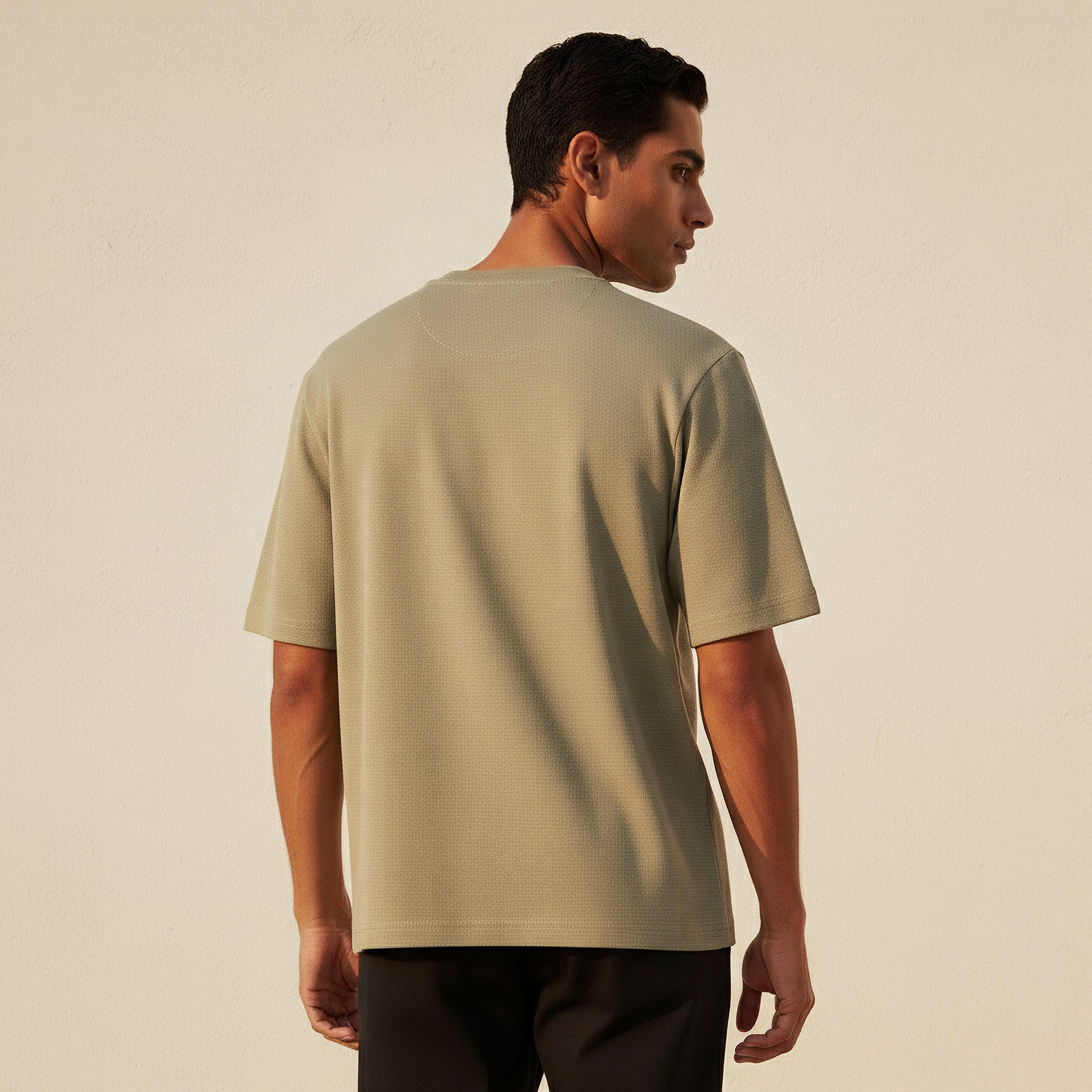 Men Relaxed Fit Crew Neck Short Sleeves Textured T-shirt-men-clothing-tshirtsandpolos-tshirts-image-4