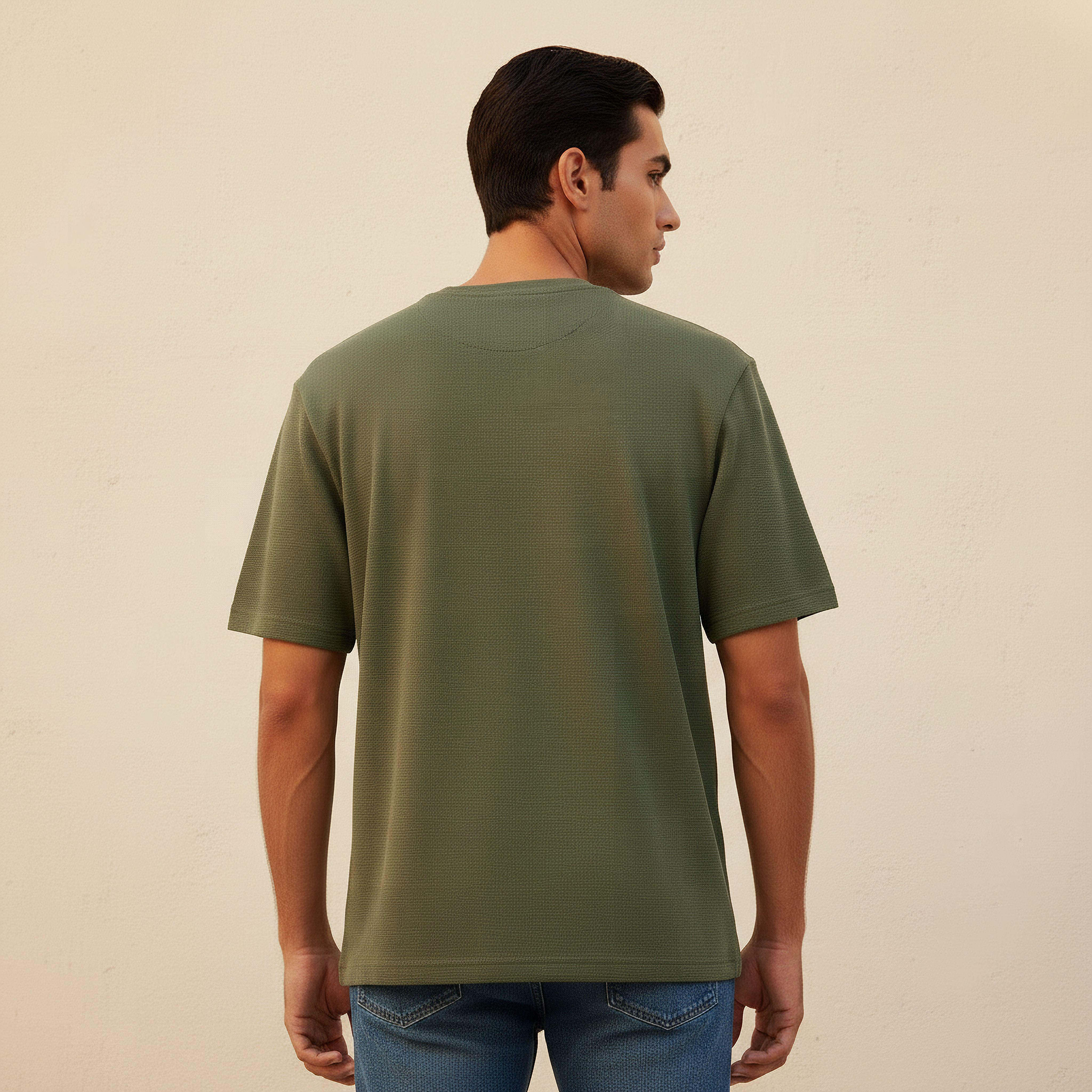 Men Relaxed Fit Crew Neck Short Sleeves Textured T-shirt-men-clothing-tshirtsandpolos-tshirts-image-4