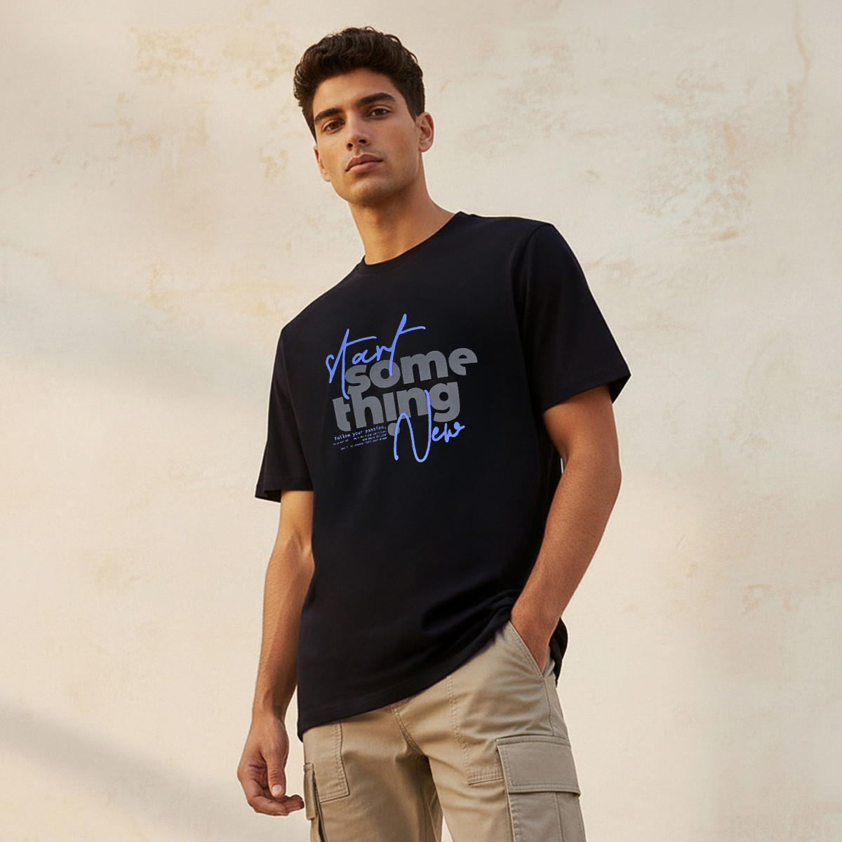 Men Slim Fit Crew Neck Short Sleeves Slogan Print T-shirt-men-clothing-tshirtsandpolos-tshirts-image-1