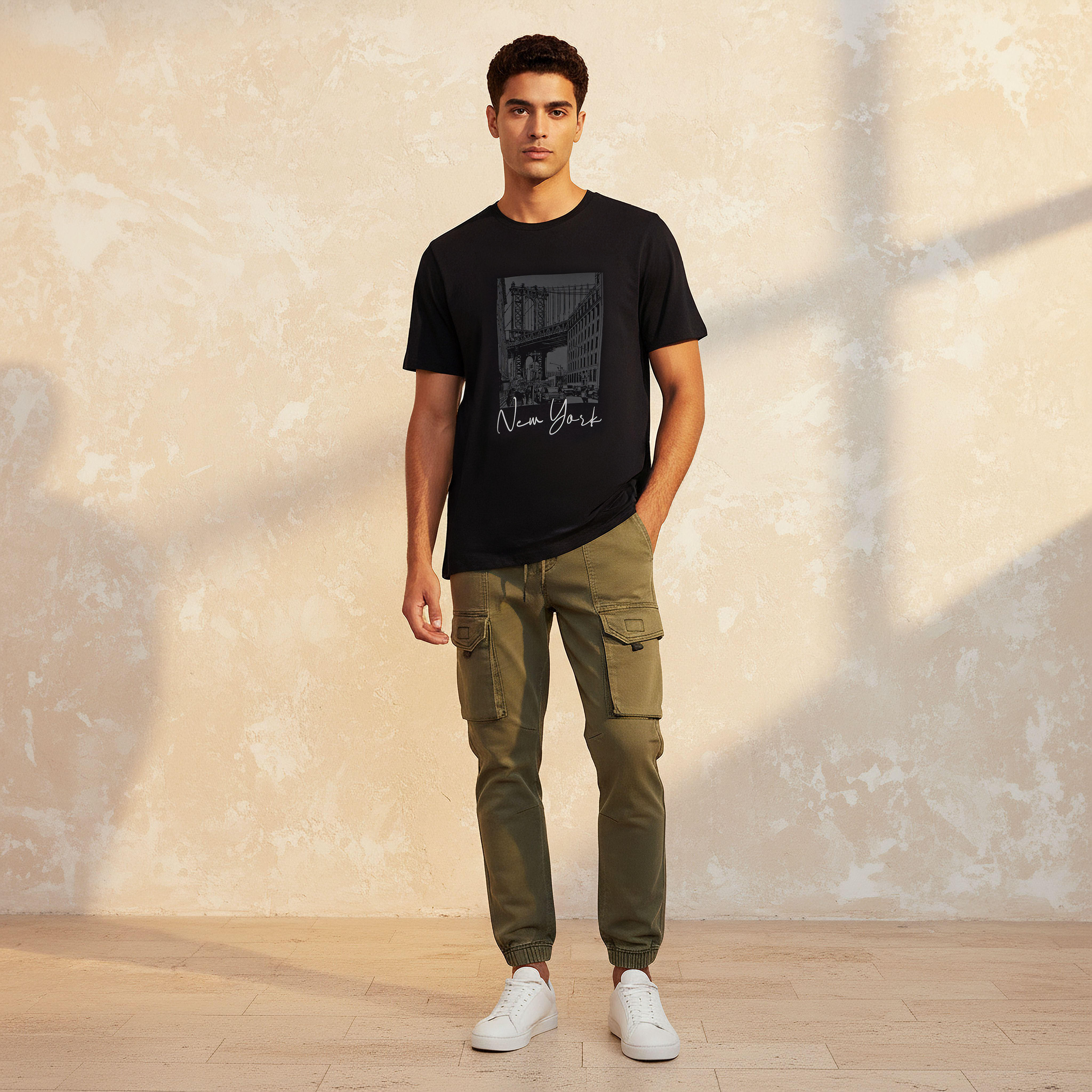 Men Slim Fit Crew Neck Short Sleeves New York Print T-shirt-men-clothing-tshirtsandpolos-tshirts-image-3