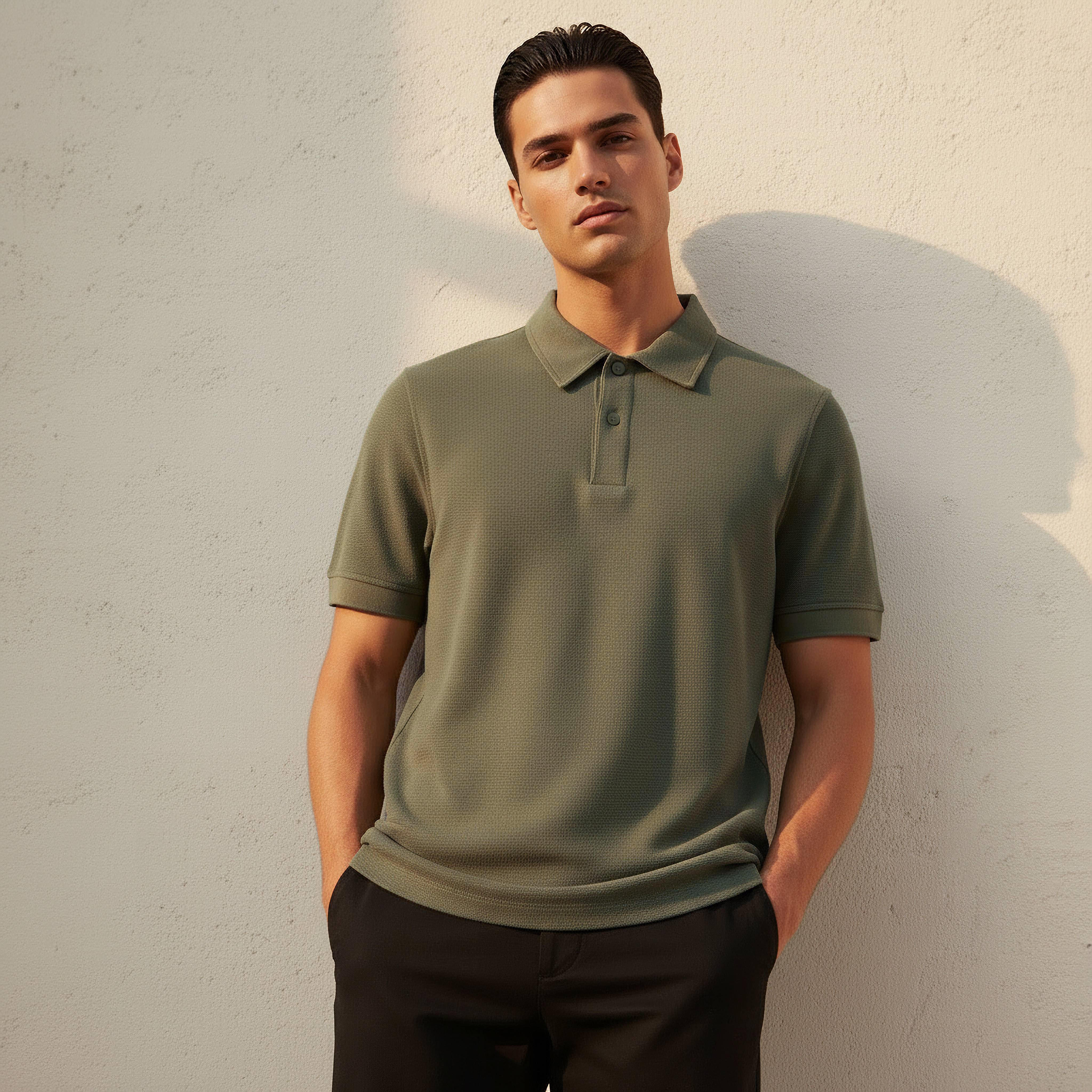 تيشيرت بولو رجالي بارز الملمس بأكمام قصيرة-men-clothing-tshirtsandpolos-polos-image-4