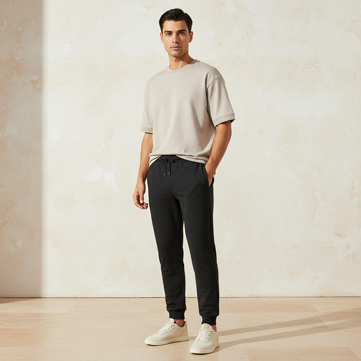 Men Regular Fit Joggers with Drawstring Closure-men-clothing-bottoms-joggers-image-3