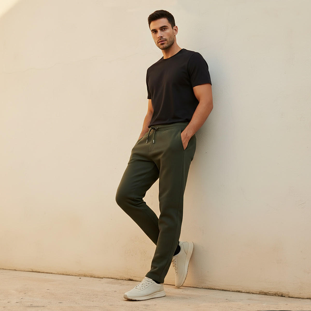 Men Regular Fit Scuba Joggers with Drawstring Closure-men-clothing-bottoms-joggers-image-3