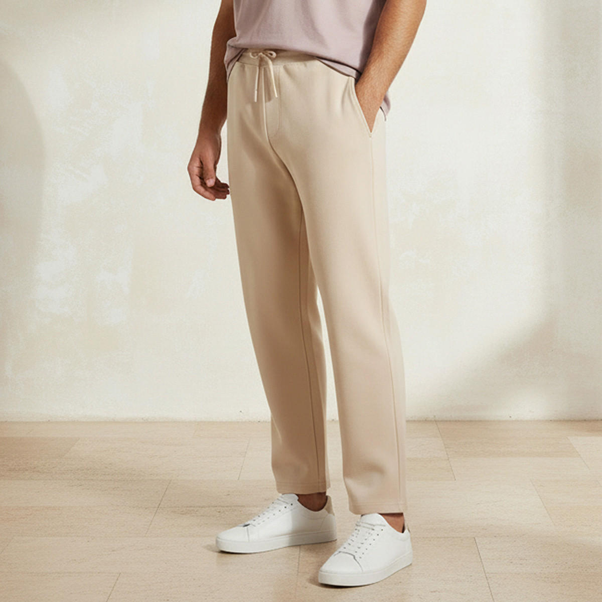 Men Regular Fit Scuba Joggers with Drawstring Closure-men-clothing-bottoms-joggers-image-1