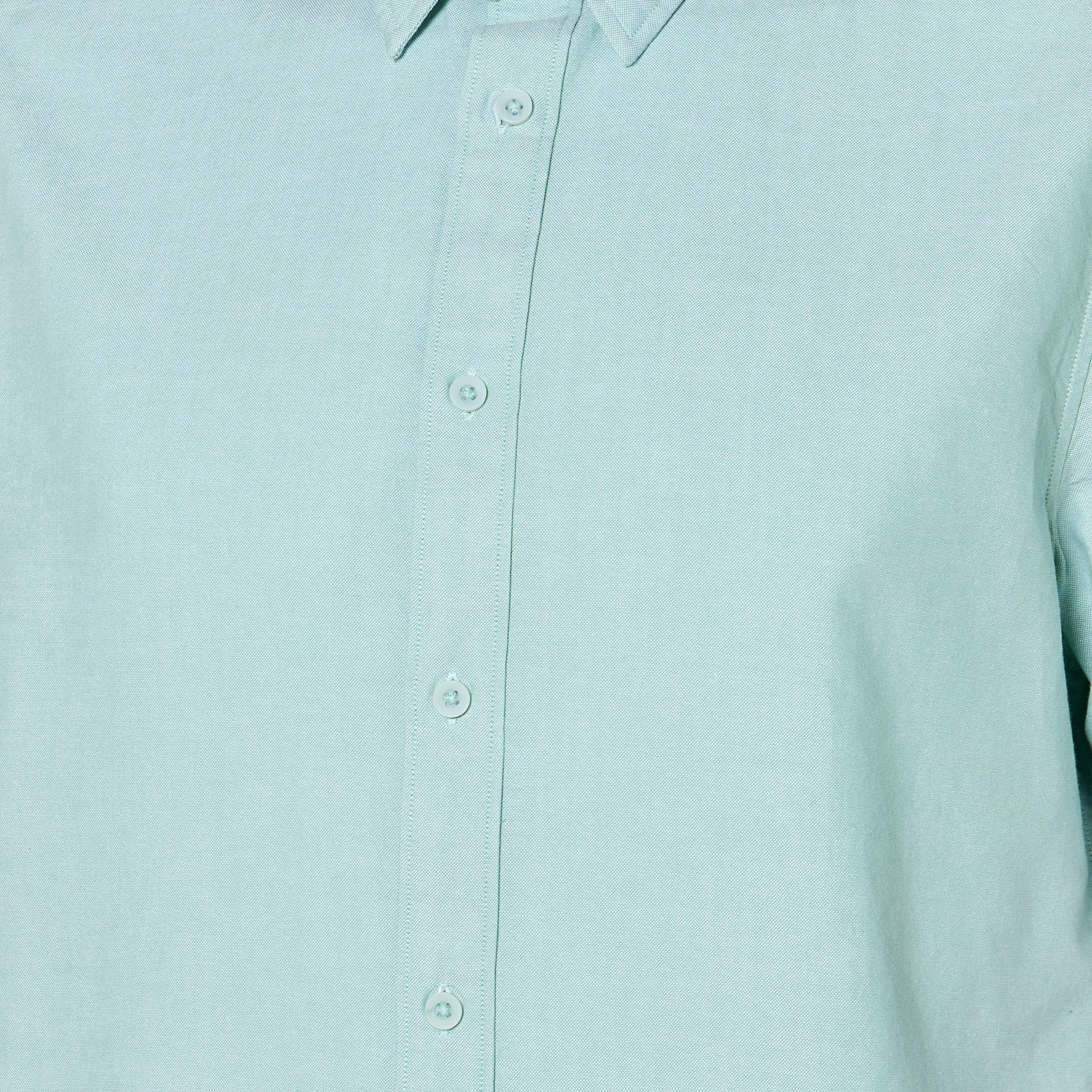 Men Regular Fit Collared Short Sleeves Oxford Shirt-men-clothing-shirts-image-2