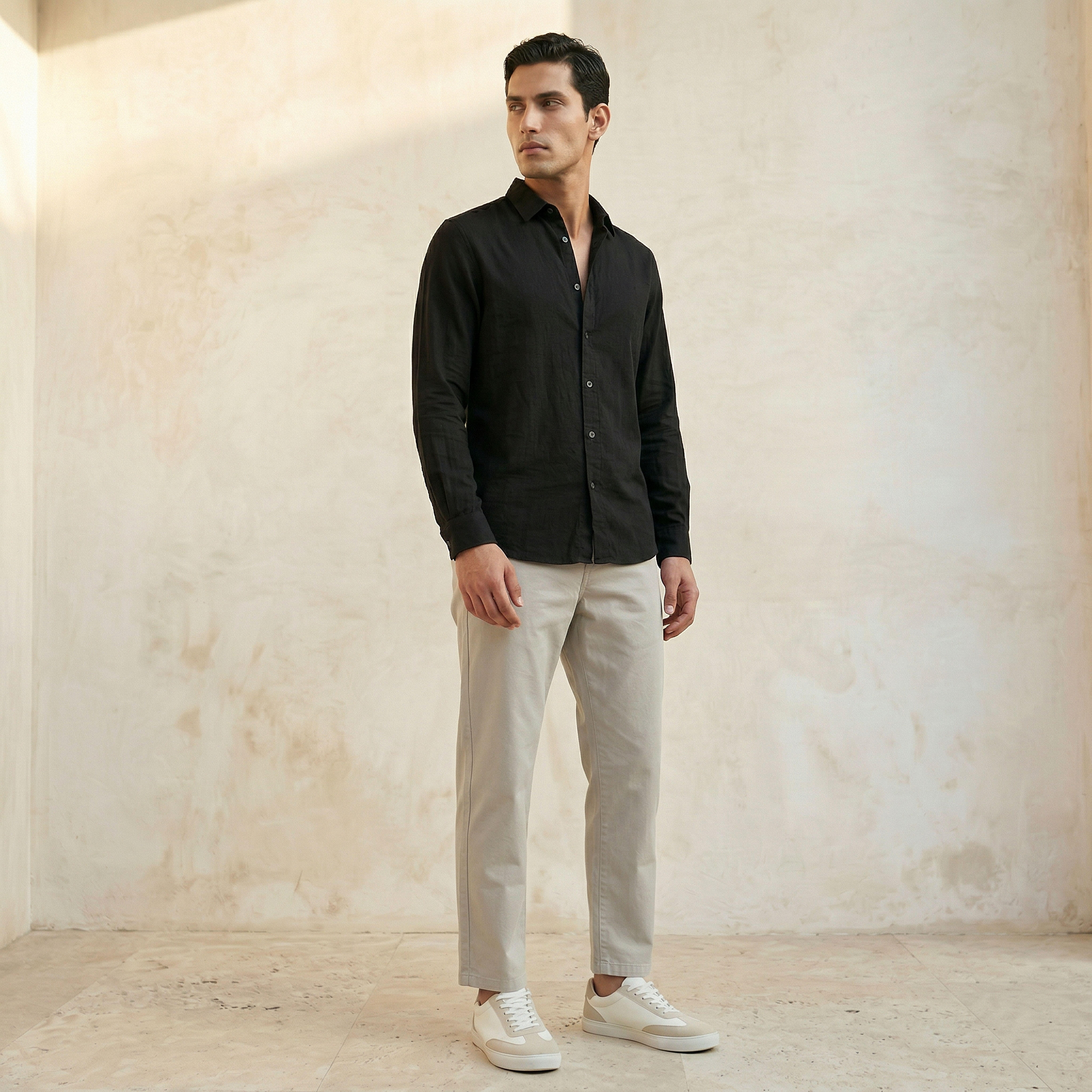 Men Regular Fit Collared Long Sleeve Shirt-men-clothing-shirts-image-3