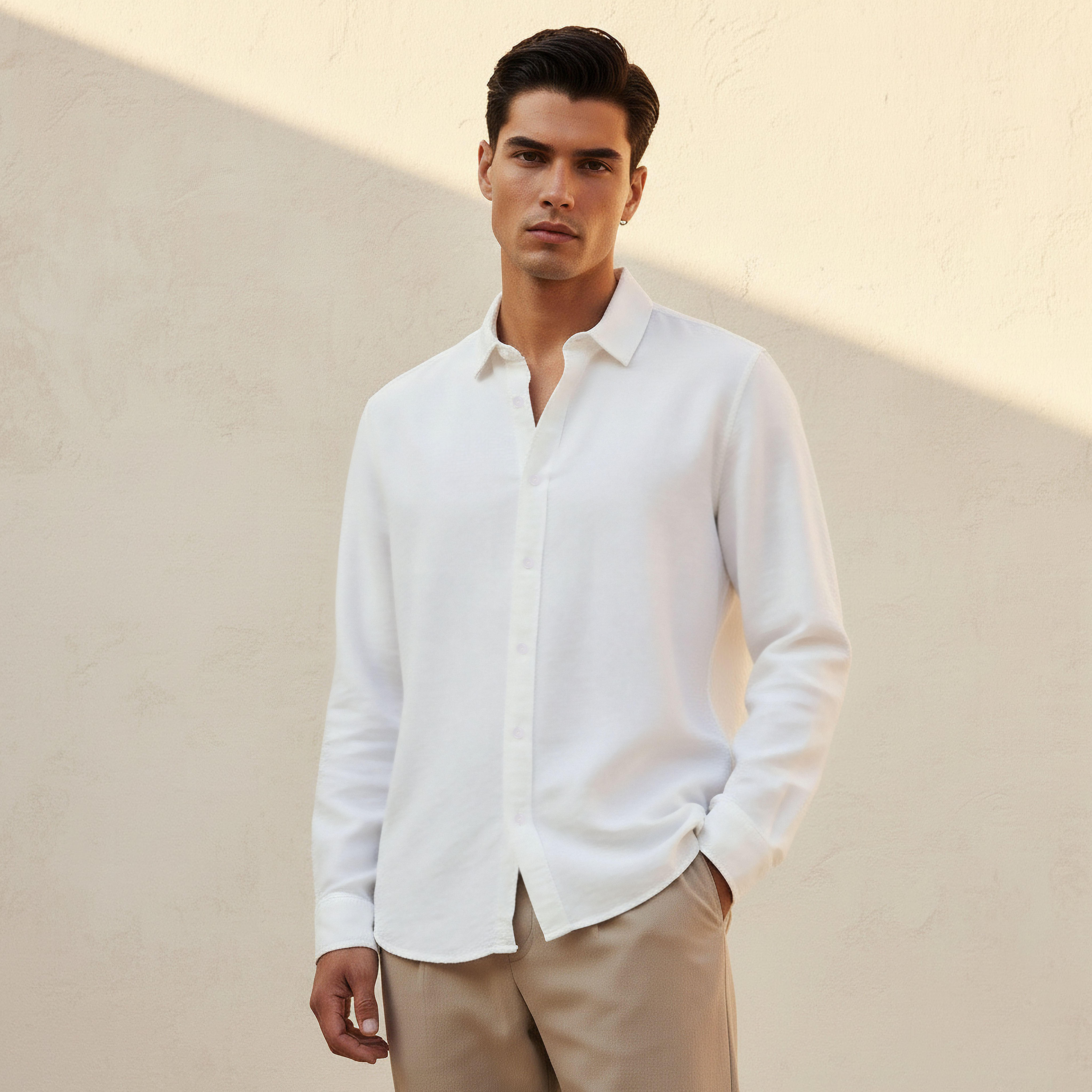 Men Regular Fit Collared Long Sleeve Shirt-men-clothing-shirts-image-1