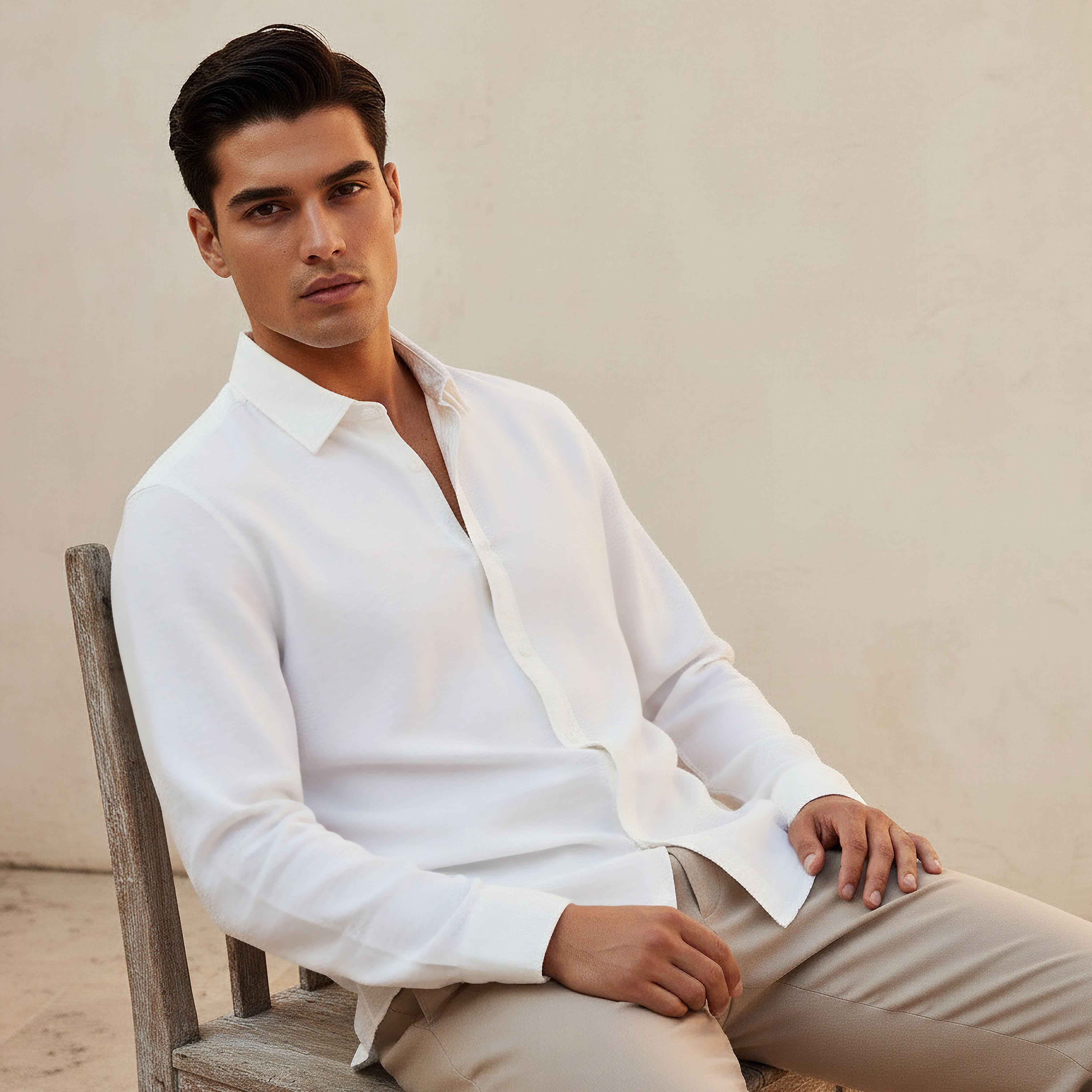 Men Regular Fit Collared Long Sleeve Shirt-men-clothing-shirts-image-5