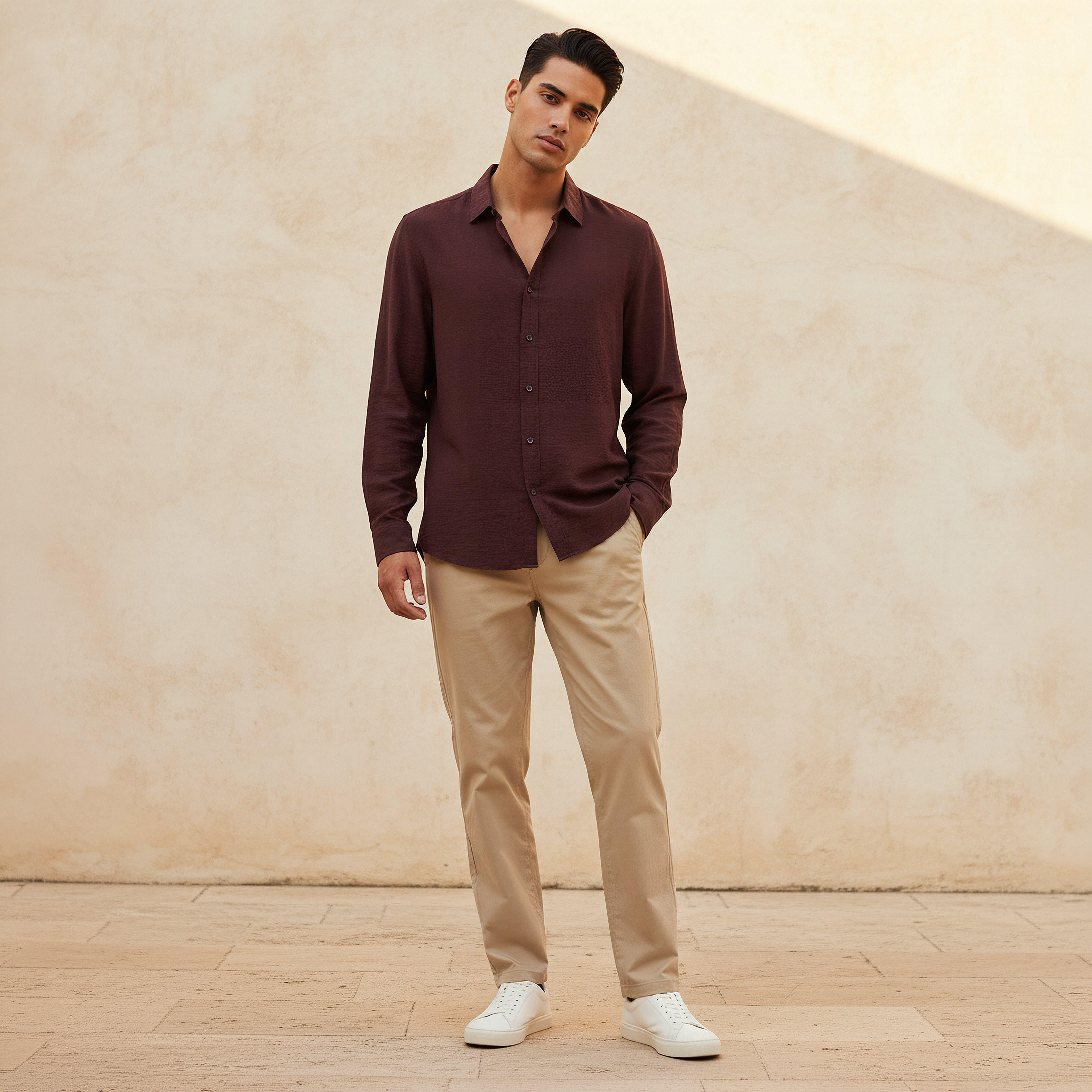 Men Regular Fit Collared Long Sleeve Shirt-men-clothing-shirts-image-3