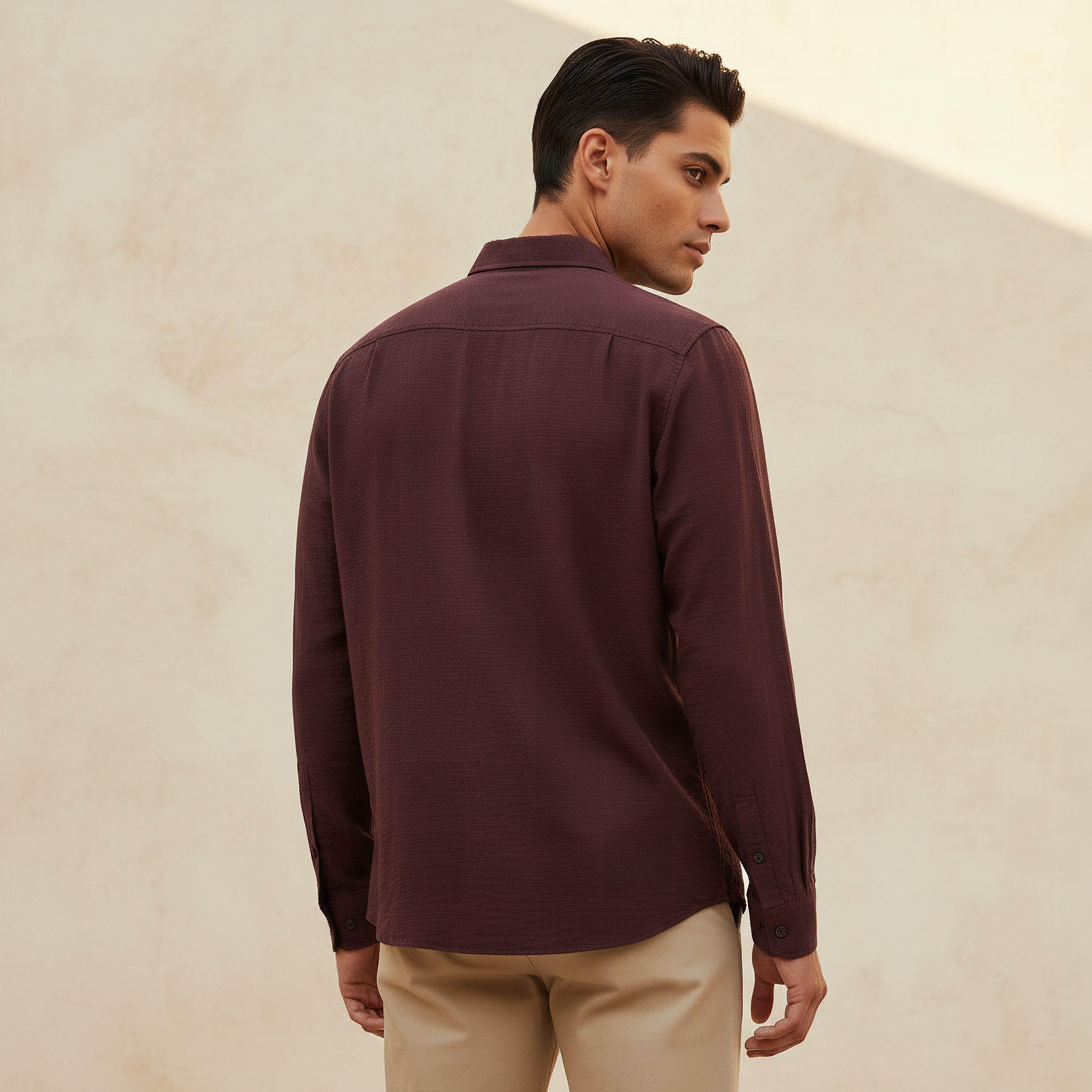 Men Regular Fit Collared Long Sleeve Shirt-men-clothing-shirts-image-4
