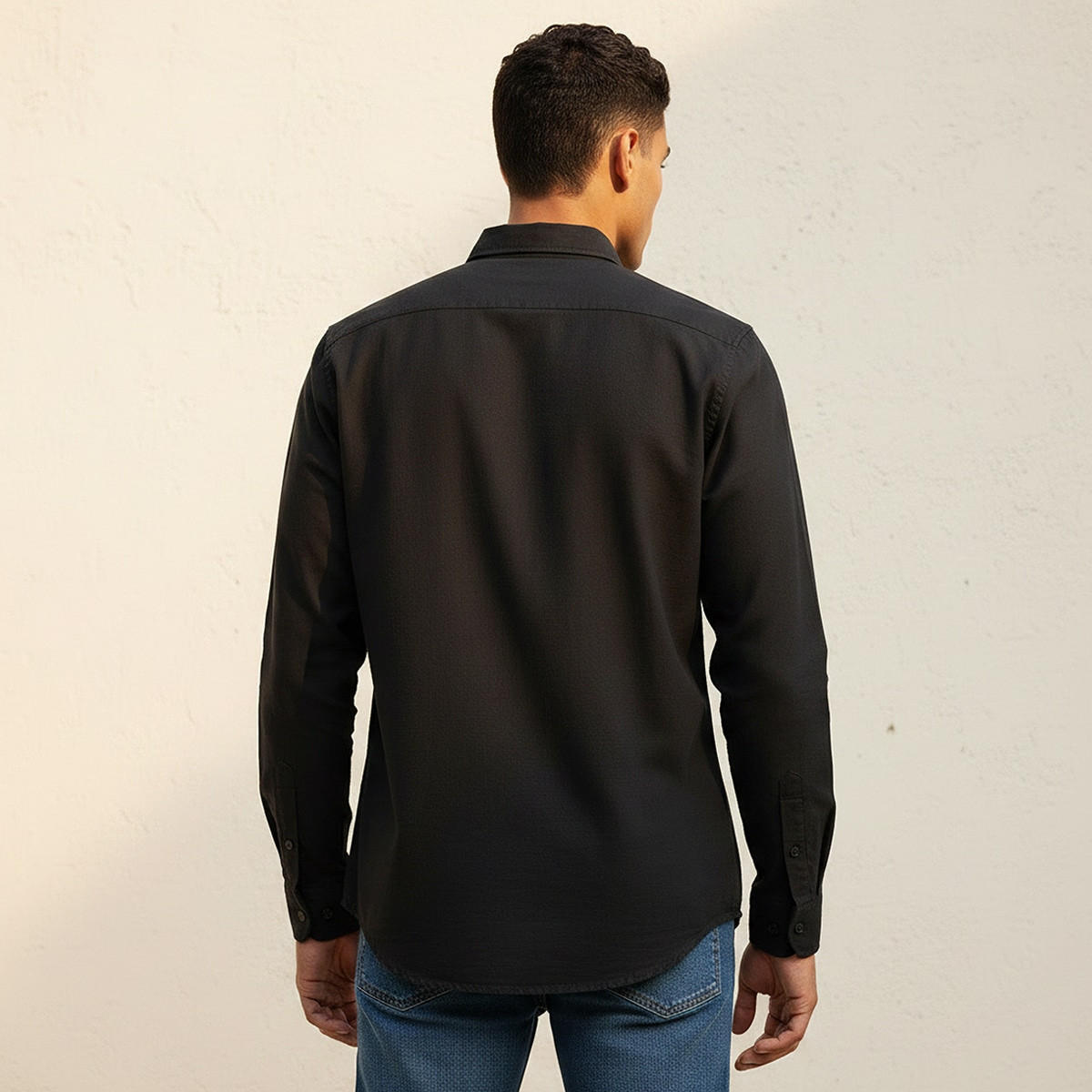 Splash Basic Regular Fit Button-Down Collar Textured Long Sleeves Shirt-men-clothing-shirts-image-4