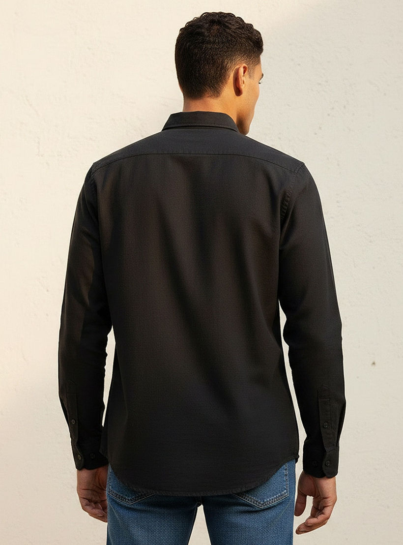 Splash Basic Regular Fit Button-Down Collar Textured Long Sleeves Shirt-men-clothing-shirts-image-4