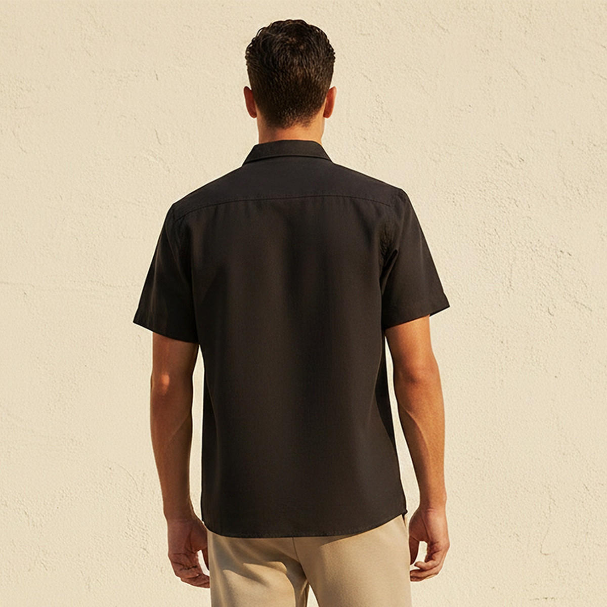 Splash Basic Regular Fit Button-Down Collar Short Sleeves Shirt-men-clothing-shirts-image-4