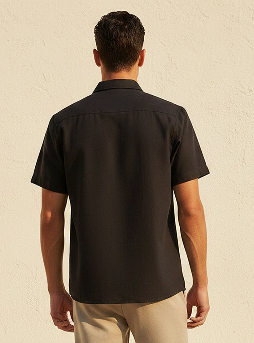 Splash Basic Regular Fit Button-Down Collar Short Sleeves Shirt-men-clothing-shirts-image-4