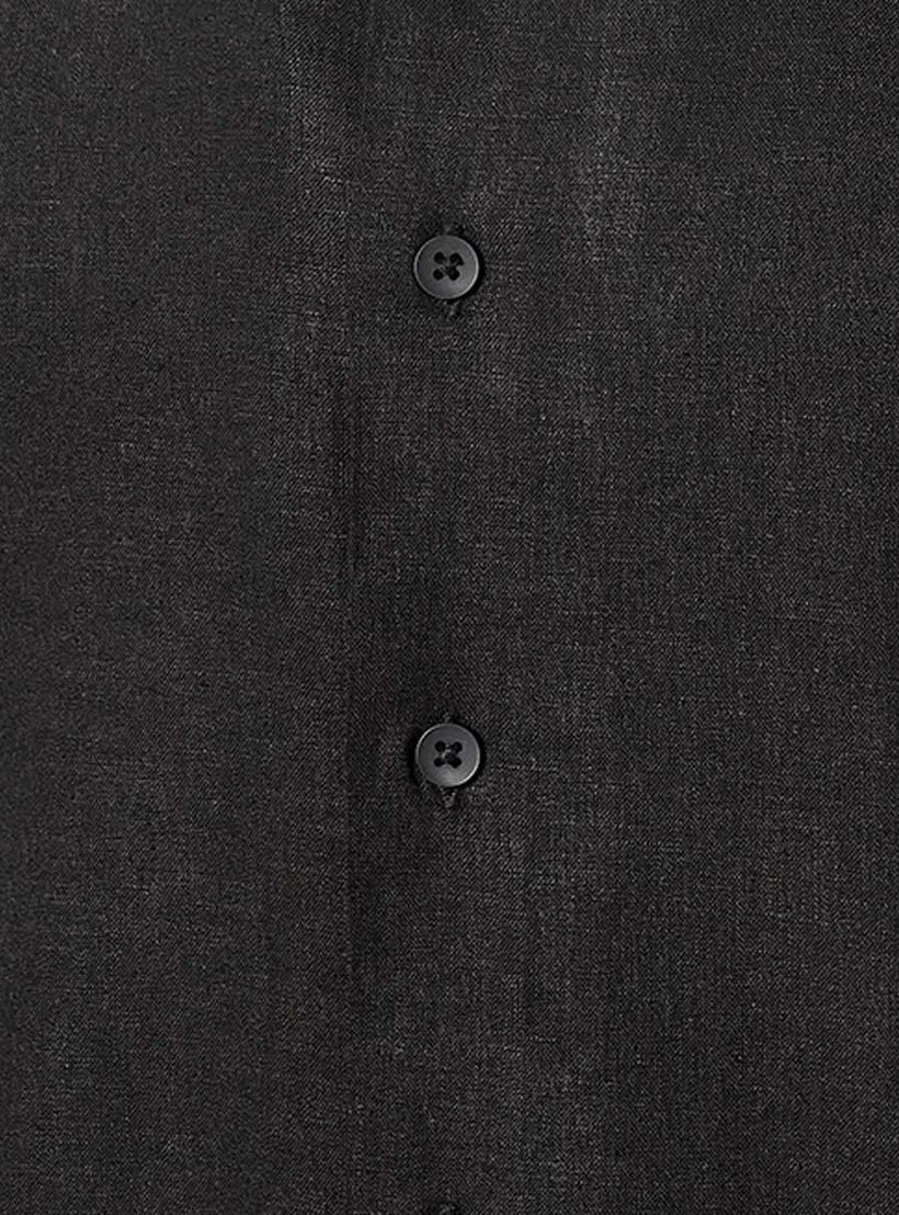 Splash Basic Regular Fit Camp Collar Linen Blend Shirt-men-clothing-shirts-image-2