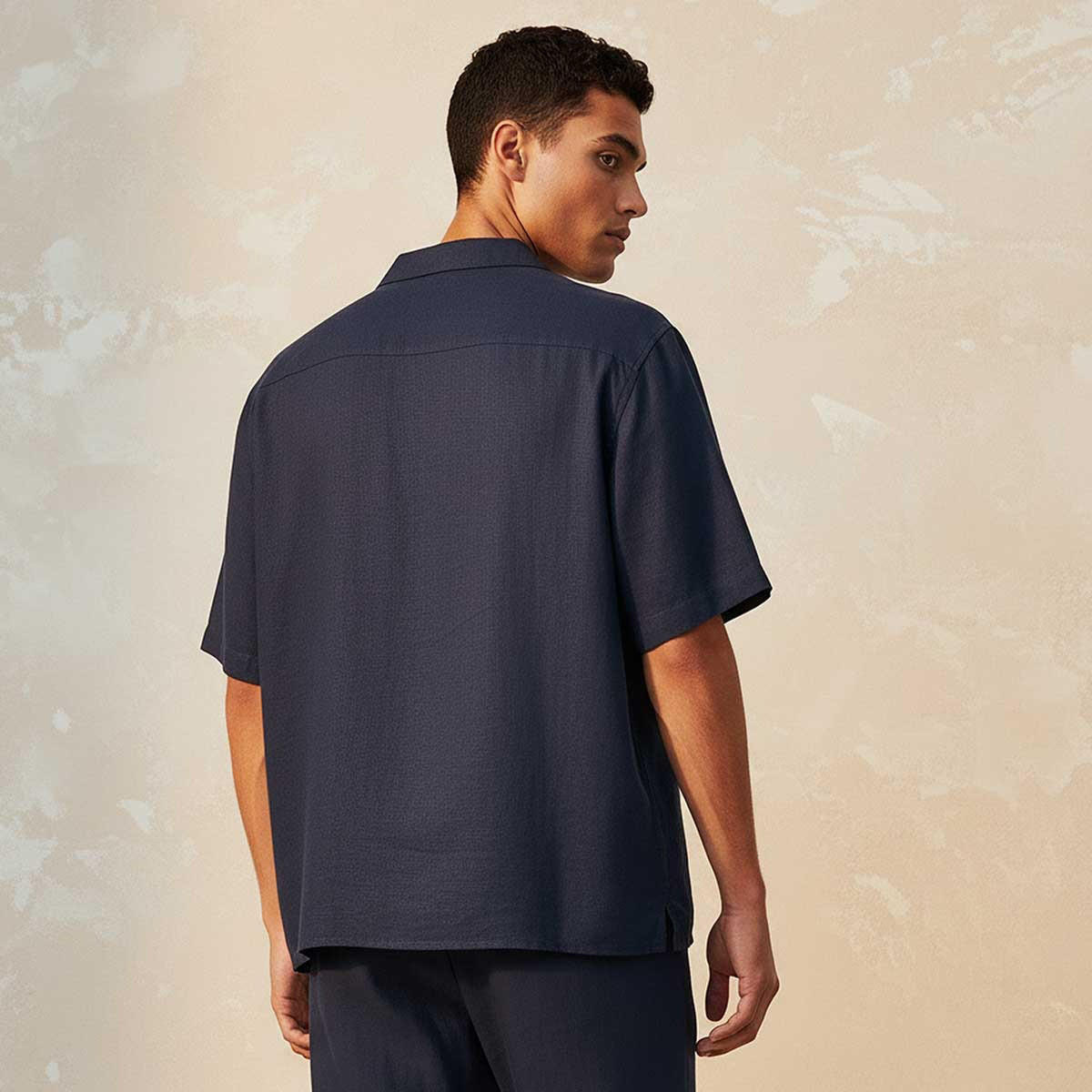 Splash Basic Regular Fit Camp Collar Linen Blend Shirt-men-clothing-shirts-image-4