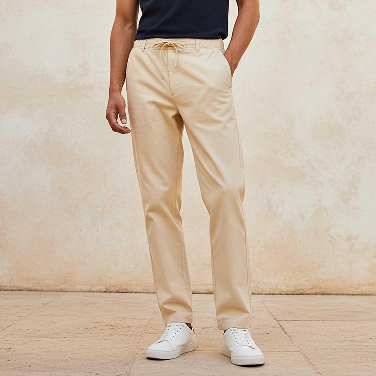 بنطلون مزيج كتان بقصة مريحة من سبلاش بيزك-men-clothing-trousersandchinos-trousers-image-1