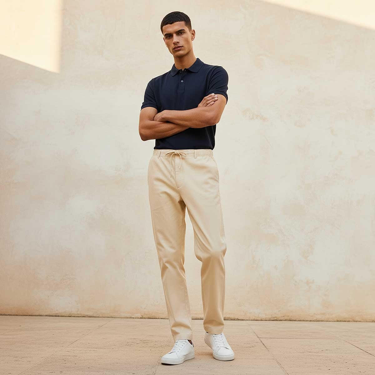 بنطلون مزيج كتان بقصة مريحة من سبلاش بيزك-men-clothing-trousersandchinos-trousers-image-3