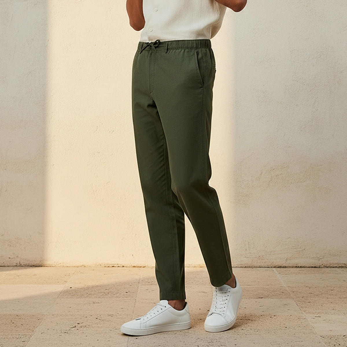 Splash Basic Relaxed Fit Linen Blend Pants-men-clothing-trousersandchinos-trousers-image-1