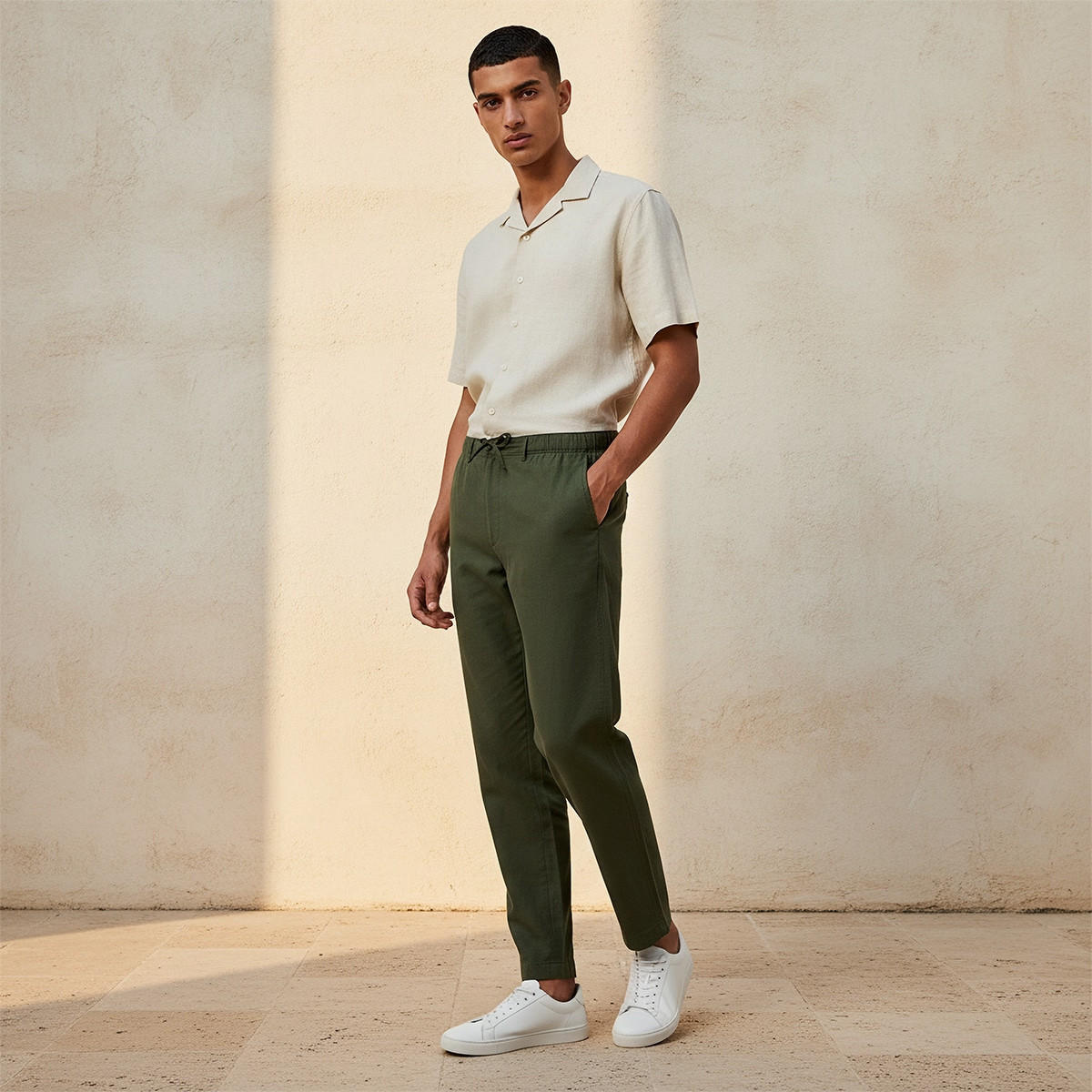 Splash Basic Relaxed Fit Linen Blend Pants-men-clothing-trousersandchinos-trousers-image-3
