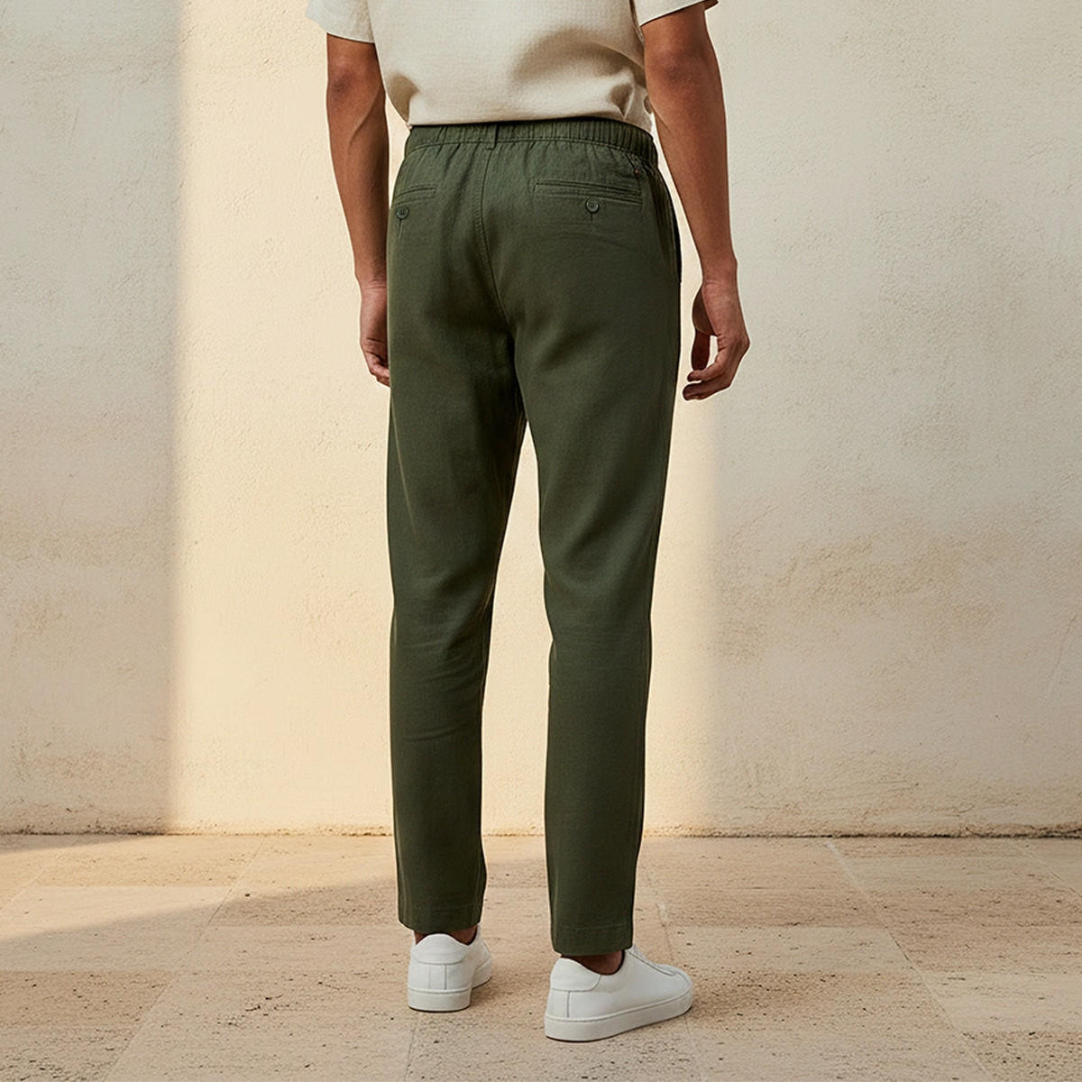 Splash Basic Relaxed Fit Linen Blend Pants-men-clothing-trousersandchinos-trousers-image-4