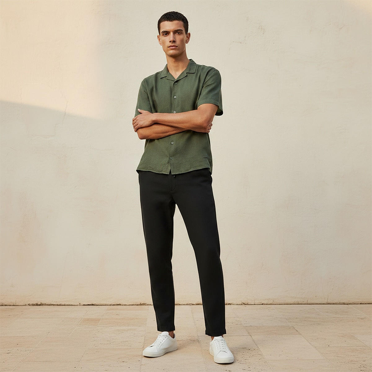 بنطلون مزيج كتان بقصة مريحة من سبلاش بيزك-men-clothing-trousersandchinos-trousers-image-3