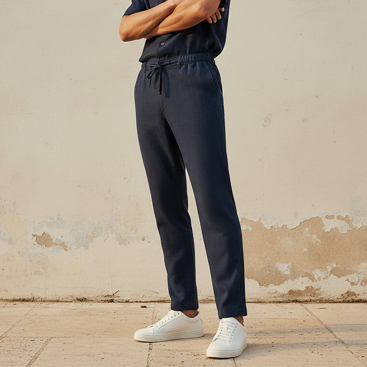 Splash Basic Relaxed Fit Linen Blend Pants-men-clothing-trousersandchinos-trousers-image-1