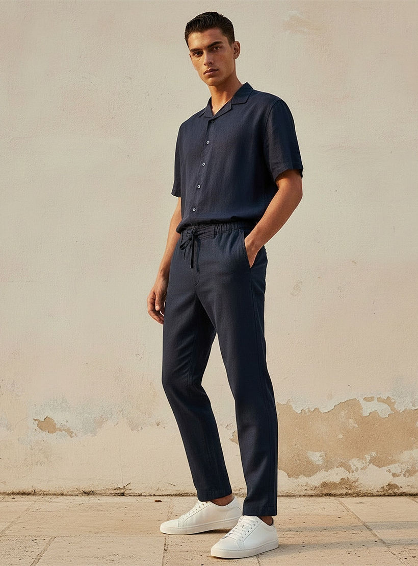 Splash Basic Relaxed Fit Linen Blend Pants-men-clothing-trousersandchinos-trousers-image-3