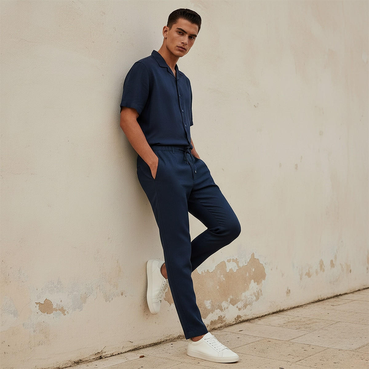 Splash Basic Relaxed Fit Linen Blend Pants-men-clothing-trousersandchinos-trousers-image-5