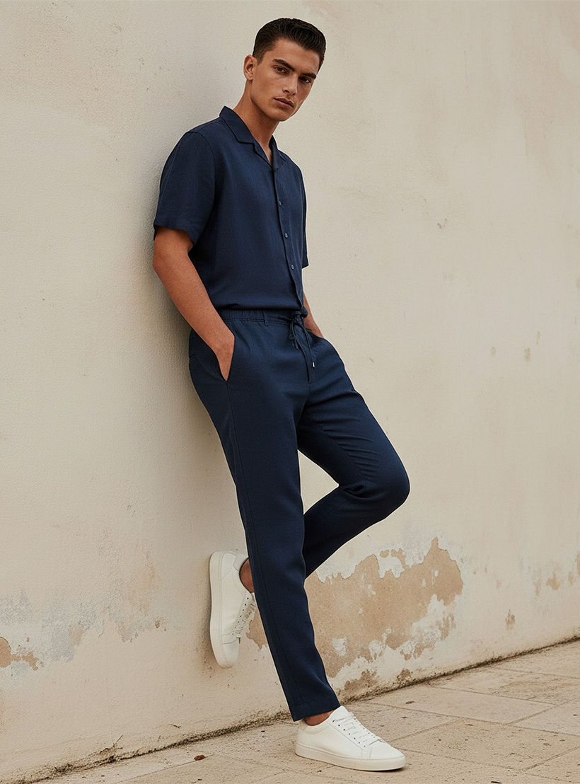 Splash Basic Relaxed Fit Linen Blend Pants-men-clothing-trousersandchinos-trousers-image-5